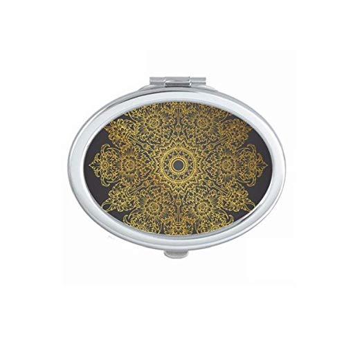 DIYthinker Thai Culture Gold Foil Folding Mirror - Portable Double-Sided Makeup Mirror with Handcrafted Design for Travel, Home & Vanity Use