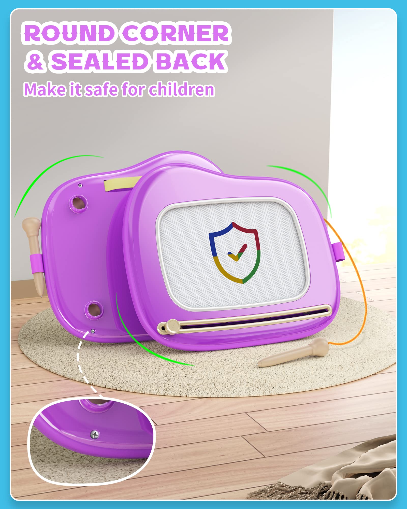Bravokids Magnetic Drawing Board for Toddlers 1-3 Years - Educational Doodle Toy for Boys & Girls - Perfect for Home & Travel Play