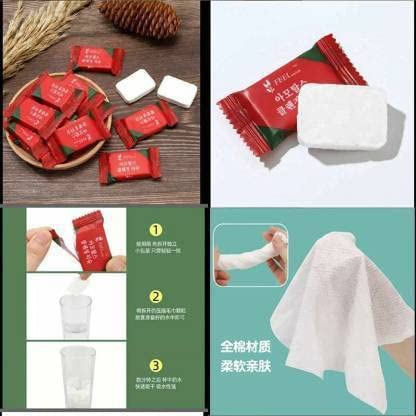 Bekner BKN-12 Magic Tablet Towel - 12 Pack Pure Cotton Compressed Travel Towels, Facial Washcloths & Moist Tissues for Camping, Gym, Makeup Removal & On-the-Go Use