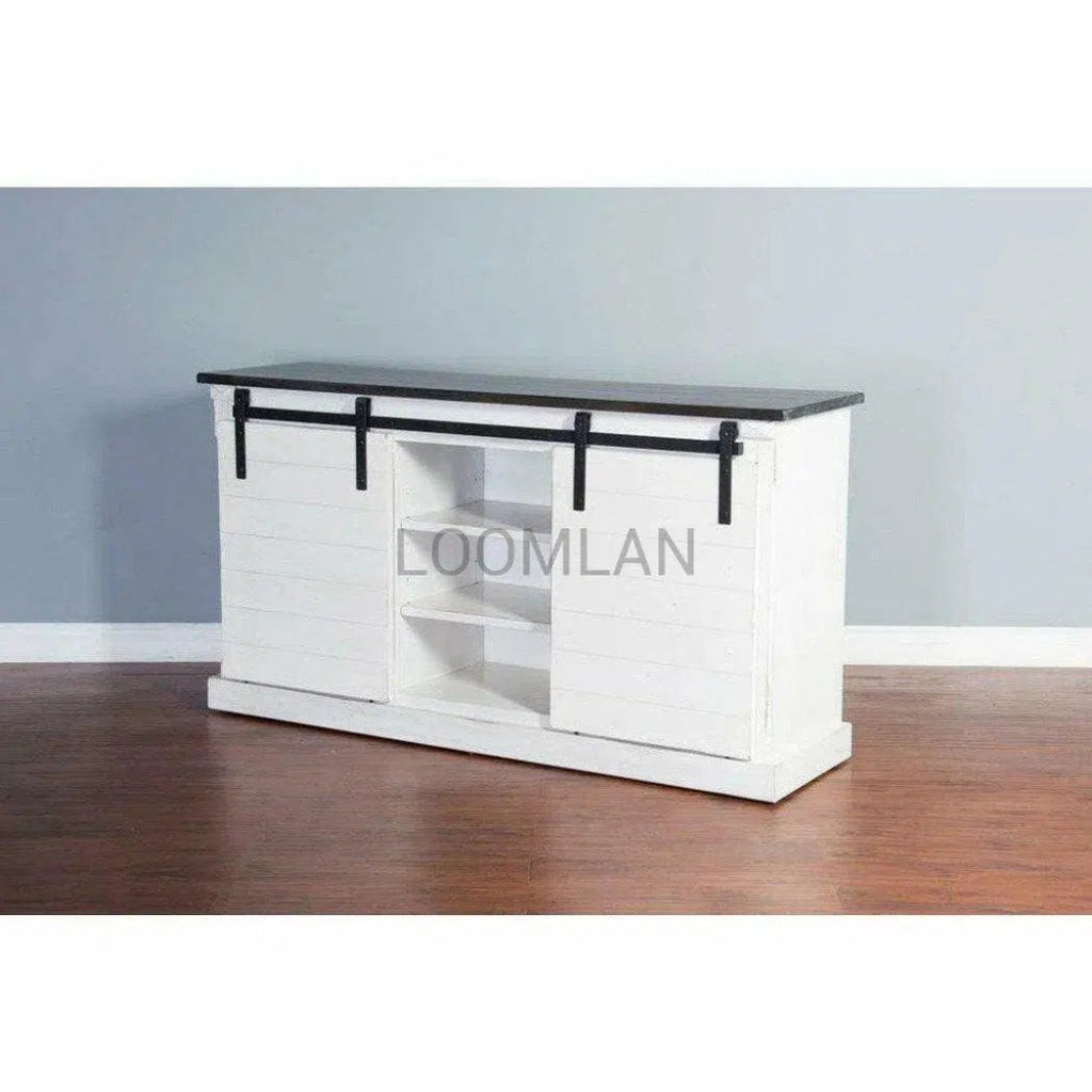 65 Inch TV Stand with Sliding Barn Doors - Rustic Farmhouse Style Media Console for Living Room, Bedroom & Home Theater