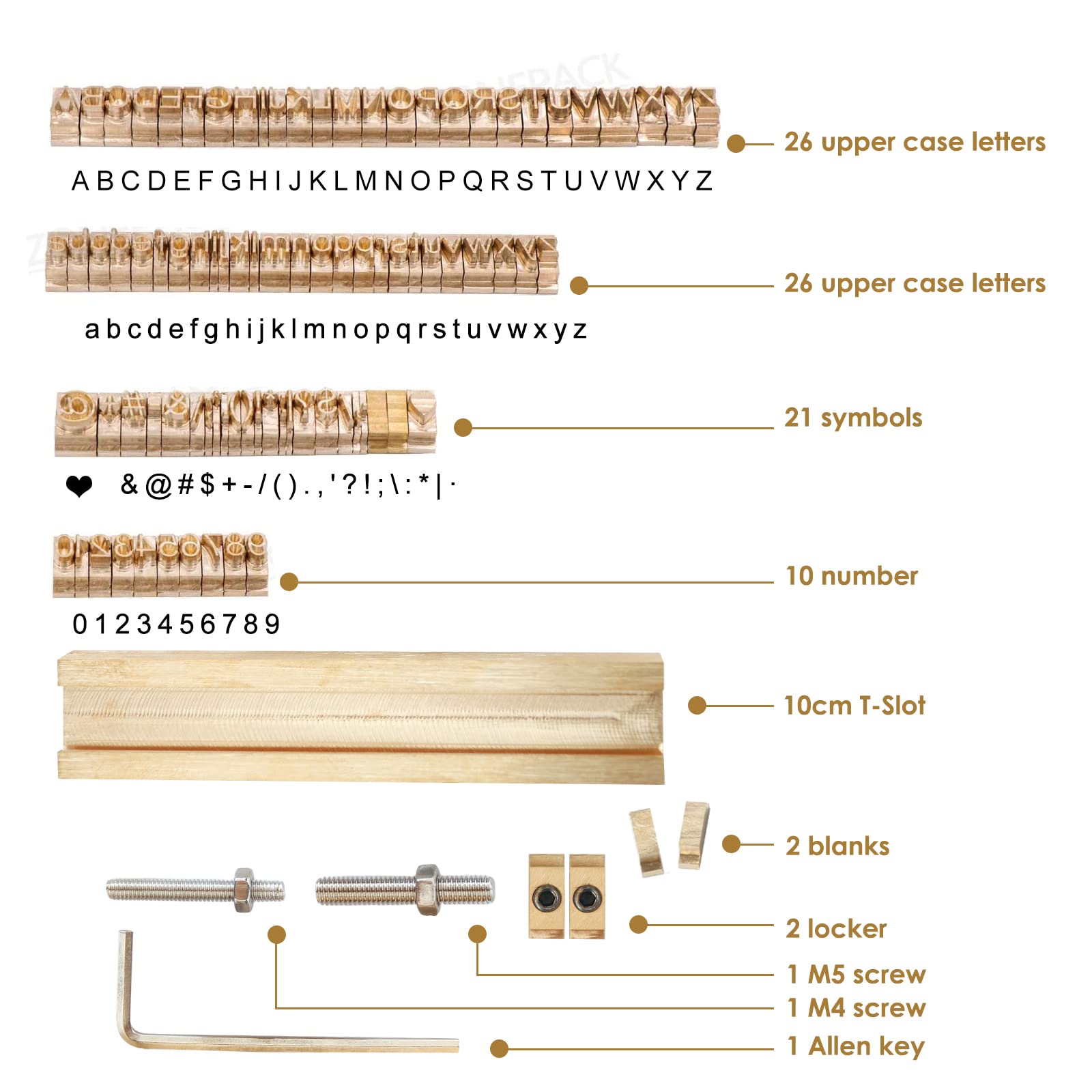 Premium Copper Brass Stamping Molds - 83pcs Arial Style Flexible Letters, Numbers & Symbols Set for CNC Engraving & Hot Foil Stamping Machines | Perfect for DIY Crafts, Leather Embossing & Metal Engraving Projects
