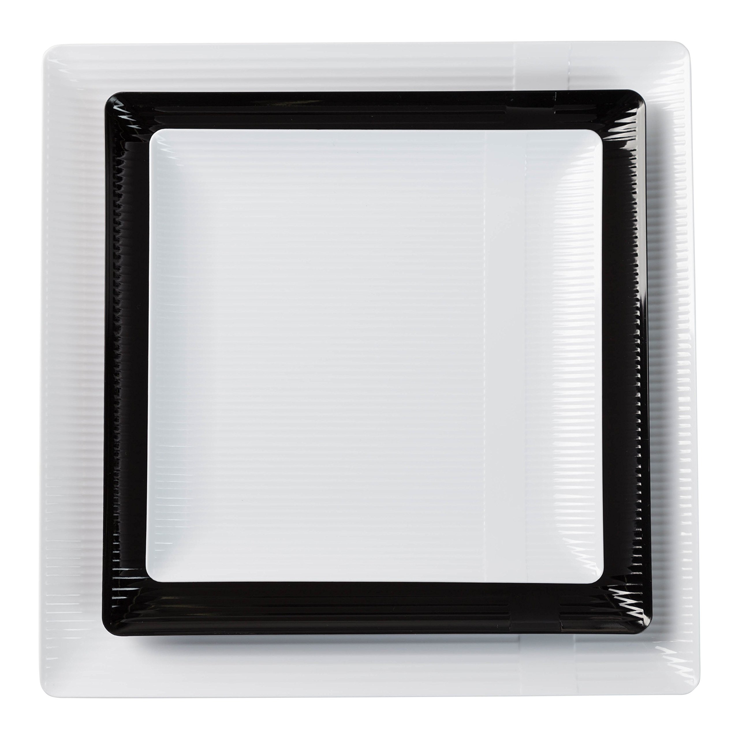 Premium Heavy Duty Plastic Plates - 40 Pack White 6.5 Inch Square Plates for Weddings, Parties, and Events - Durable Dishware Like Fine China - Perfect for Catering, Picnics, and Outdoor Dining