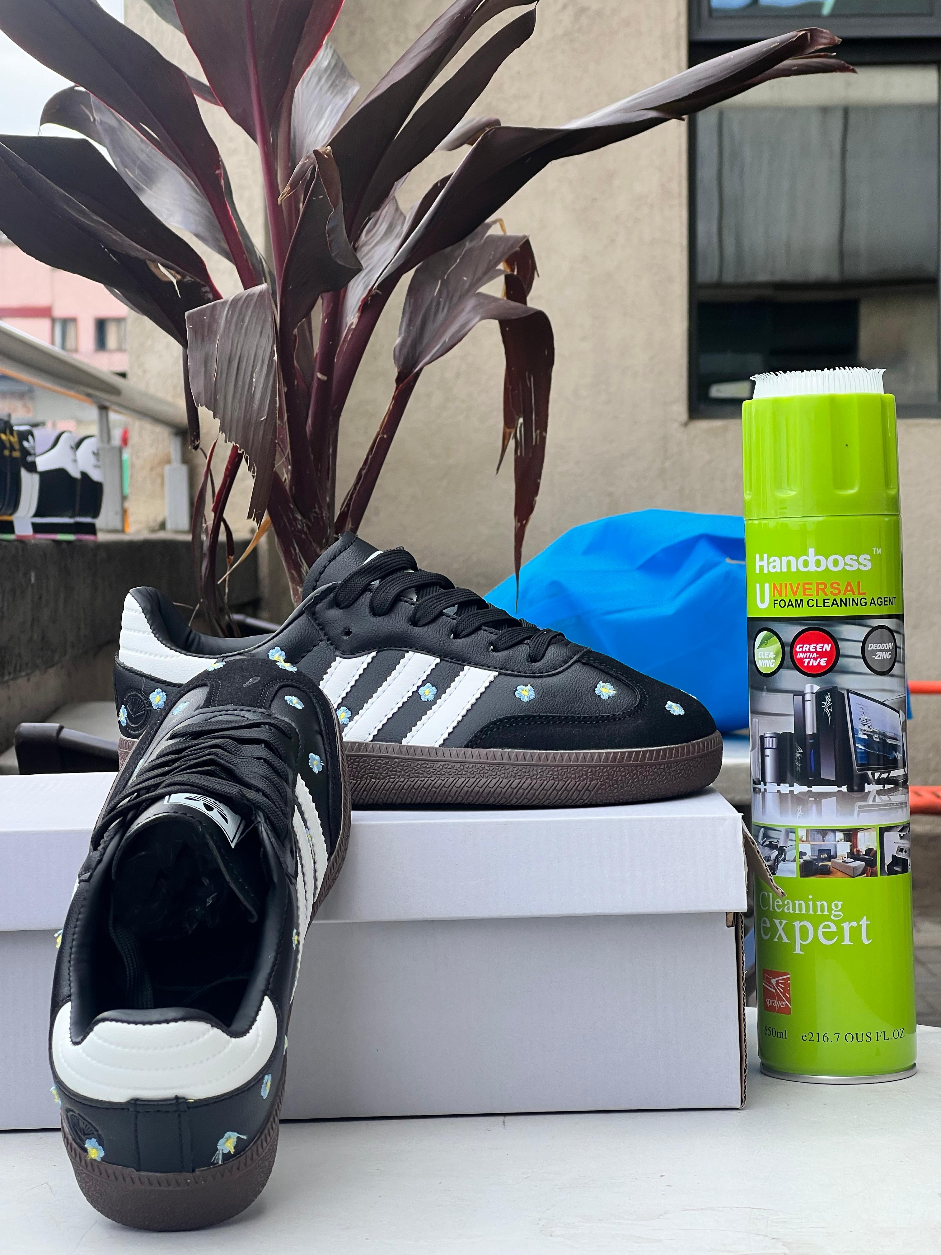 Adidas Samba Black White Sneakers with Floral Design - Stylish & Comfortable for Casual Wear, Street Fashion, and Everyday Outfits