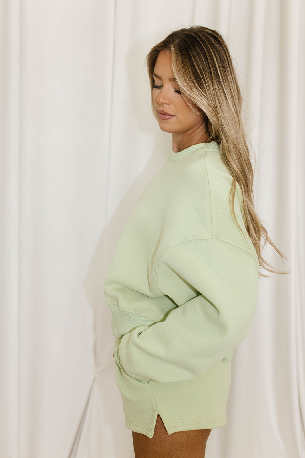 Soft & Cozy Sage Lime Sweatshirt for Women | Casual Loungewear & Streetwear | Perfect for Relaxing at Home or Running Errands