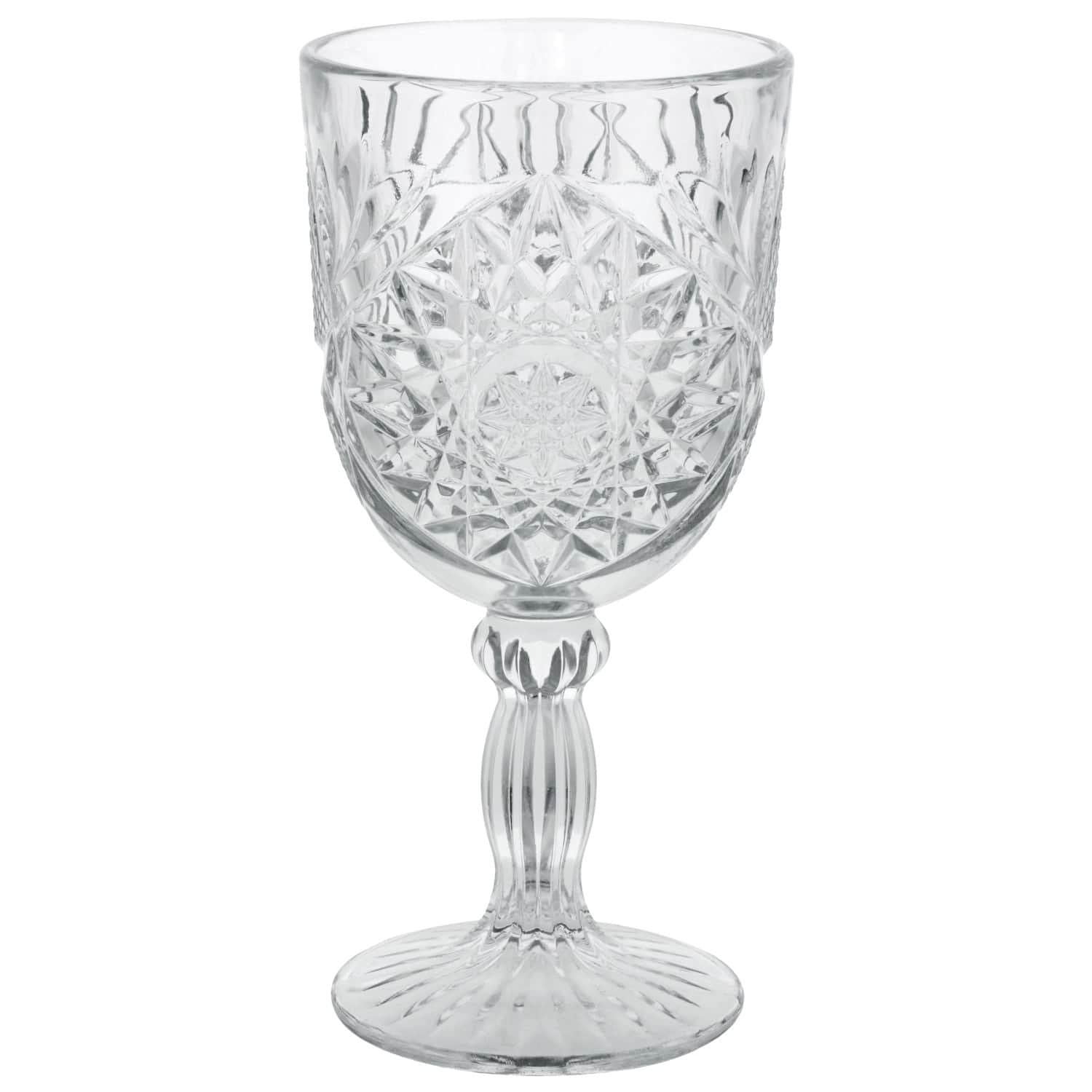 Premium Hobstar 12oz Wine Glasses Set of 8 - Elegant Water & Wine Goblets for Parties, Weddings & Home Entertaining - Durable Crystal-Like Glassware for Red Wine, White Wine & Cocktails