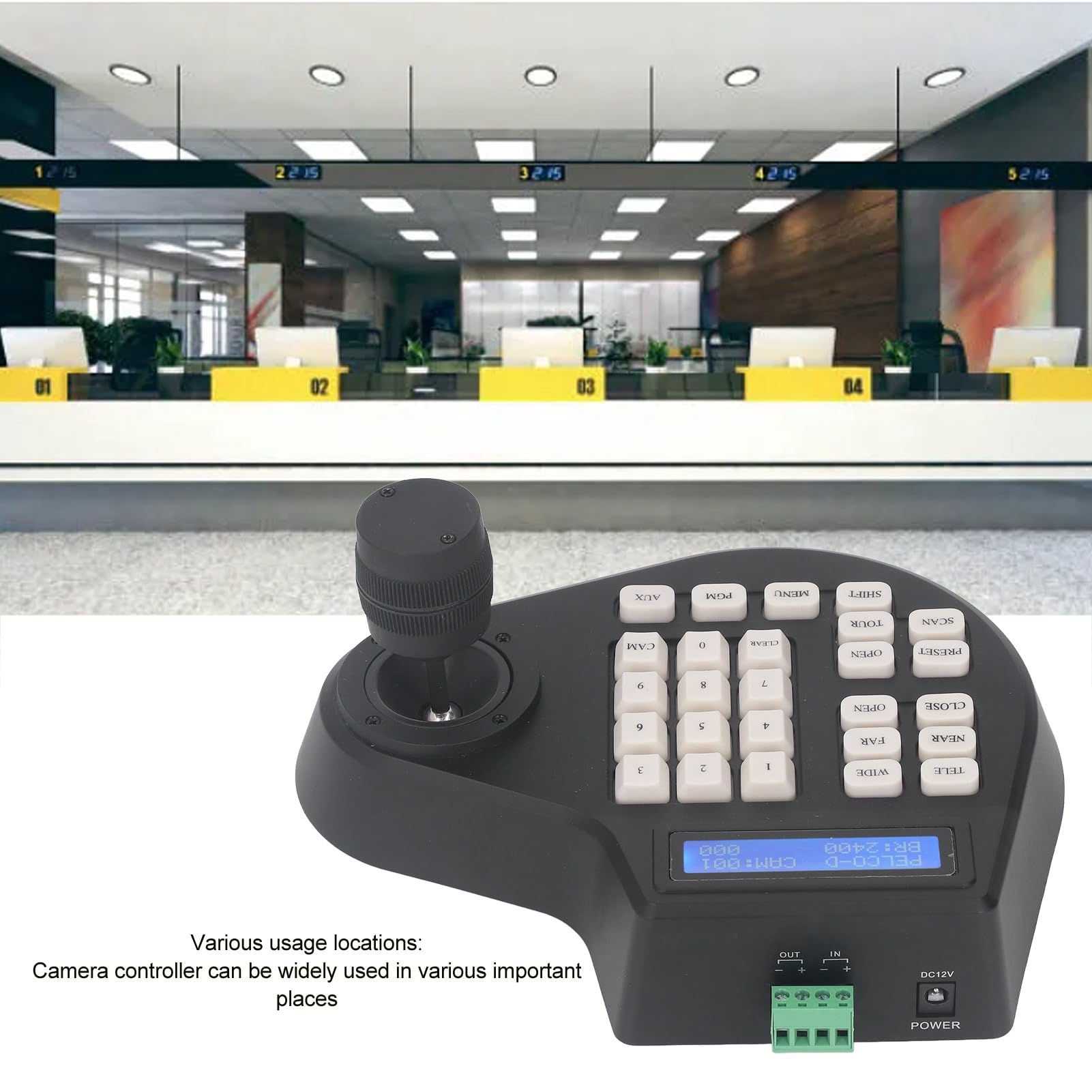 Professional Analog 3D Joystick PTZ Controller for CCTV Dome Cameras - RS485 D/P Compatible with LCD Display - Perfect for Security Surveillance & Remote Monitoring Systems