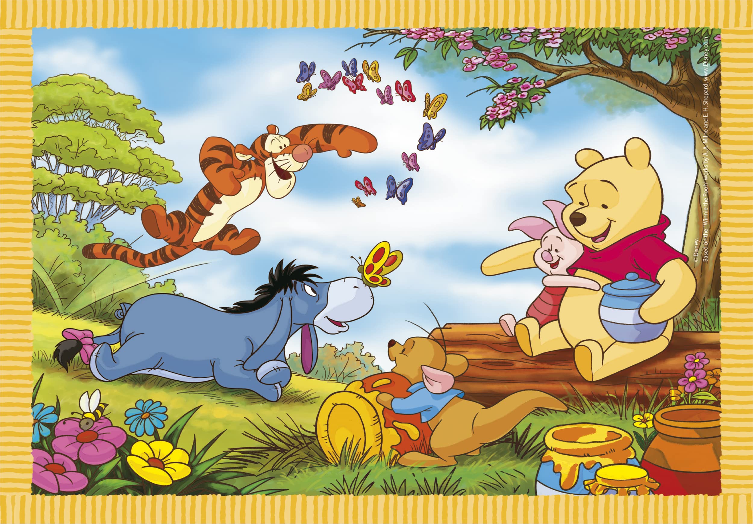 Clementoni Supercolor 4-in-1 Progressive Puzzle Set - Disney Winnie The Pooh (12/16/20/24 Pieces) - Educational Jigsaw Puzzles for Kids Ages 3+ - Cartoon Animal Theme - Made in Italy - Perfect for Preschool Learning & Family Game Night