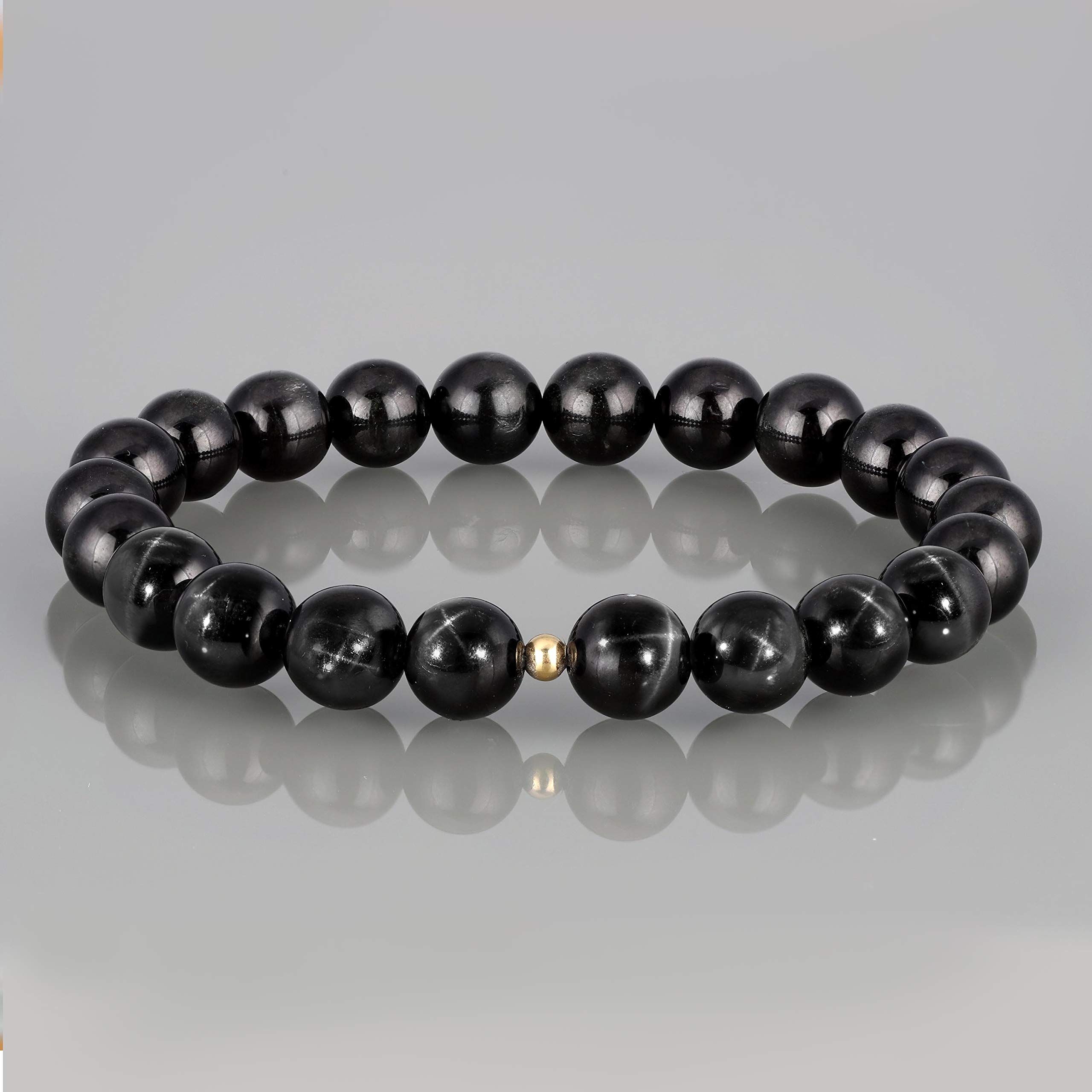 Natural Black Star Diopside Stretch Bracelet - 8mm Handmade Gemstone Beaded Unisex Jewelry for Meditation, Yoga & Spiritual Healing