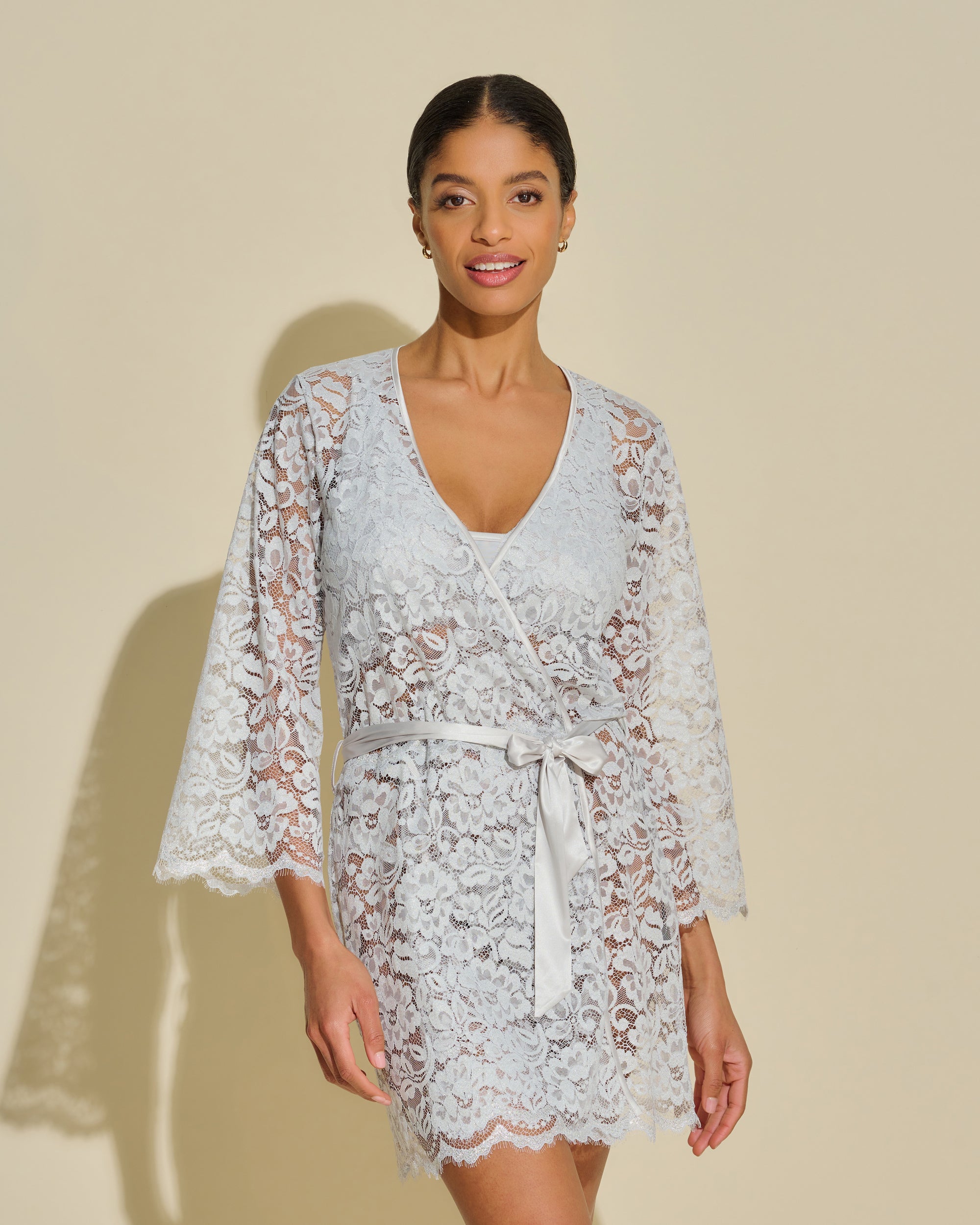 Magnolia Bata Silver Lurex Embroidered Dress - Elegant Party Gown for Women | Perfect for Weddings, Cocktail Parties & Special Occasions