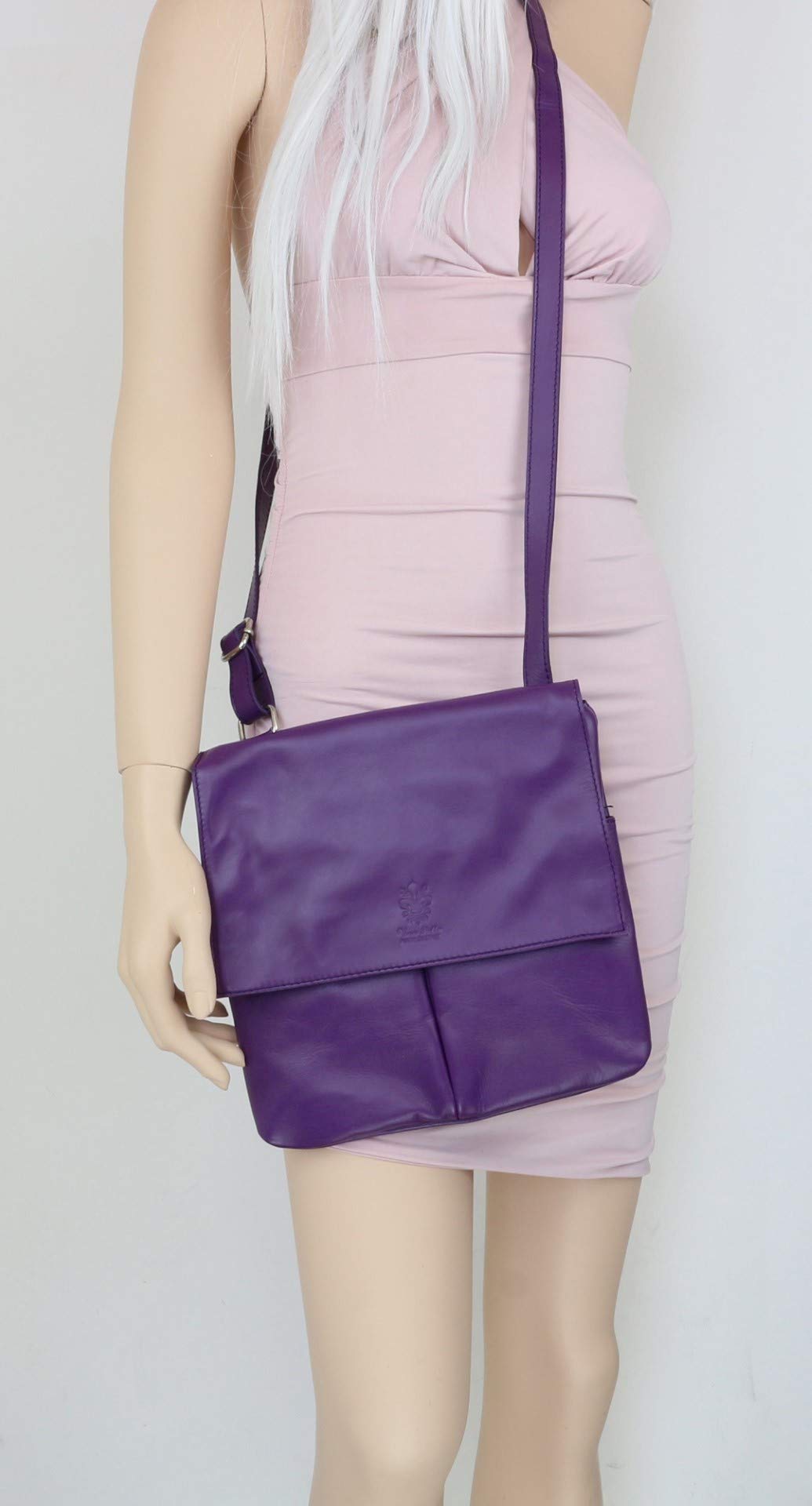 Stylish Italian Genuine Leather Crossbody Bag for Women with Double Pockets - Perfect for Work, Travel & Everyday Use