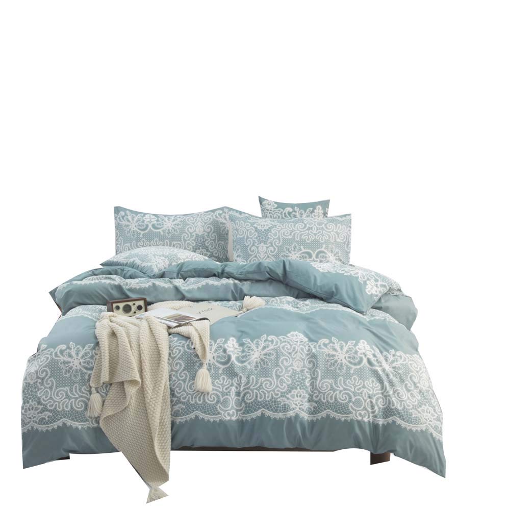 Premium Microfiber Cotton Printed Bedding Set - Duvet Cover, Flat Sheet & Pillowcases (Floating Dream Pattern, 3pc King Size) | Soft & Breathable Bed Linens for Home, Hotel, Guest Room & Dormitory Use