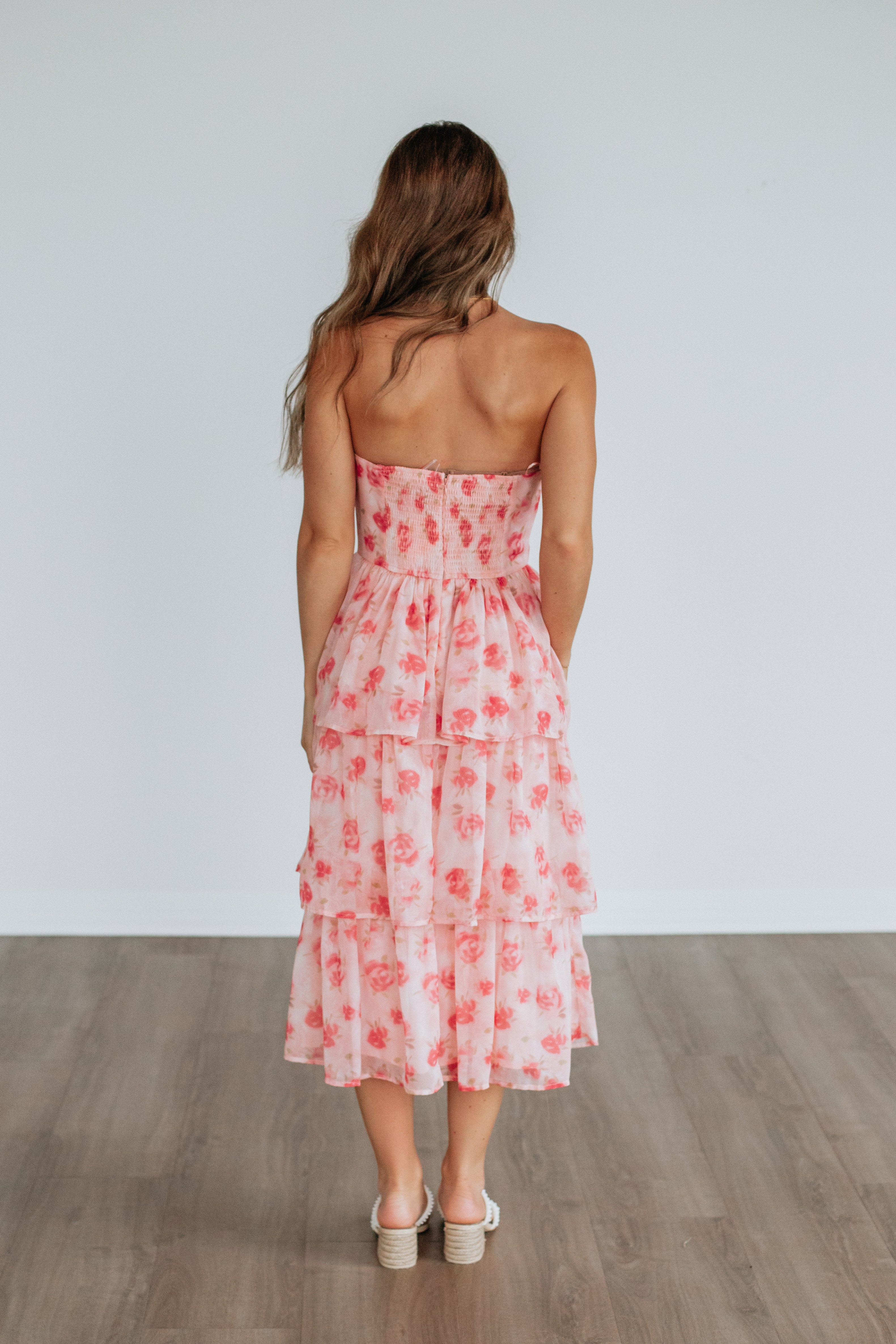 Geneva Floral Dress - Women's Summer Floral Print Maxi Dress with V-Neck & Long Sleeves | Perfect for Beach Vacations, Date Nights & Outdoor Weddings