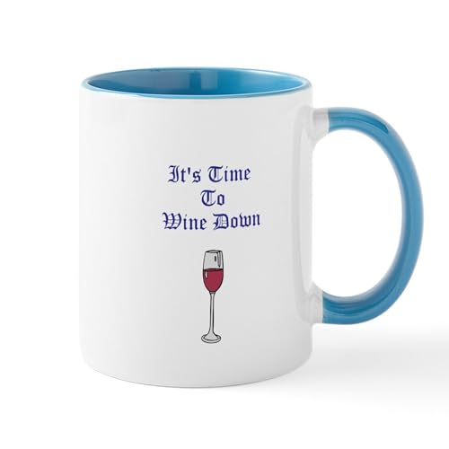 White/Blue Inside - Wine Down Mug