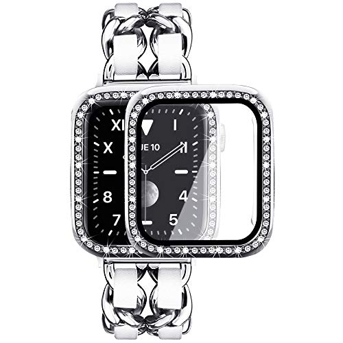 Silver Link with White Leather