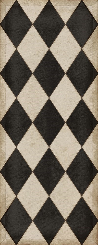Premium Diamonds Edward Vinyl Rug - Non-Slip Washable Floor Mat for Living Room, Bedroom, Kitchen - Waterproof & Easy to Clean Home Decor