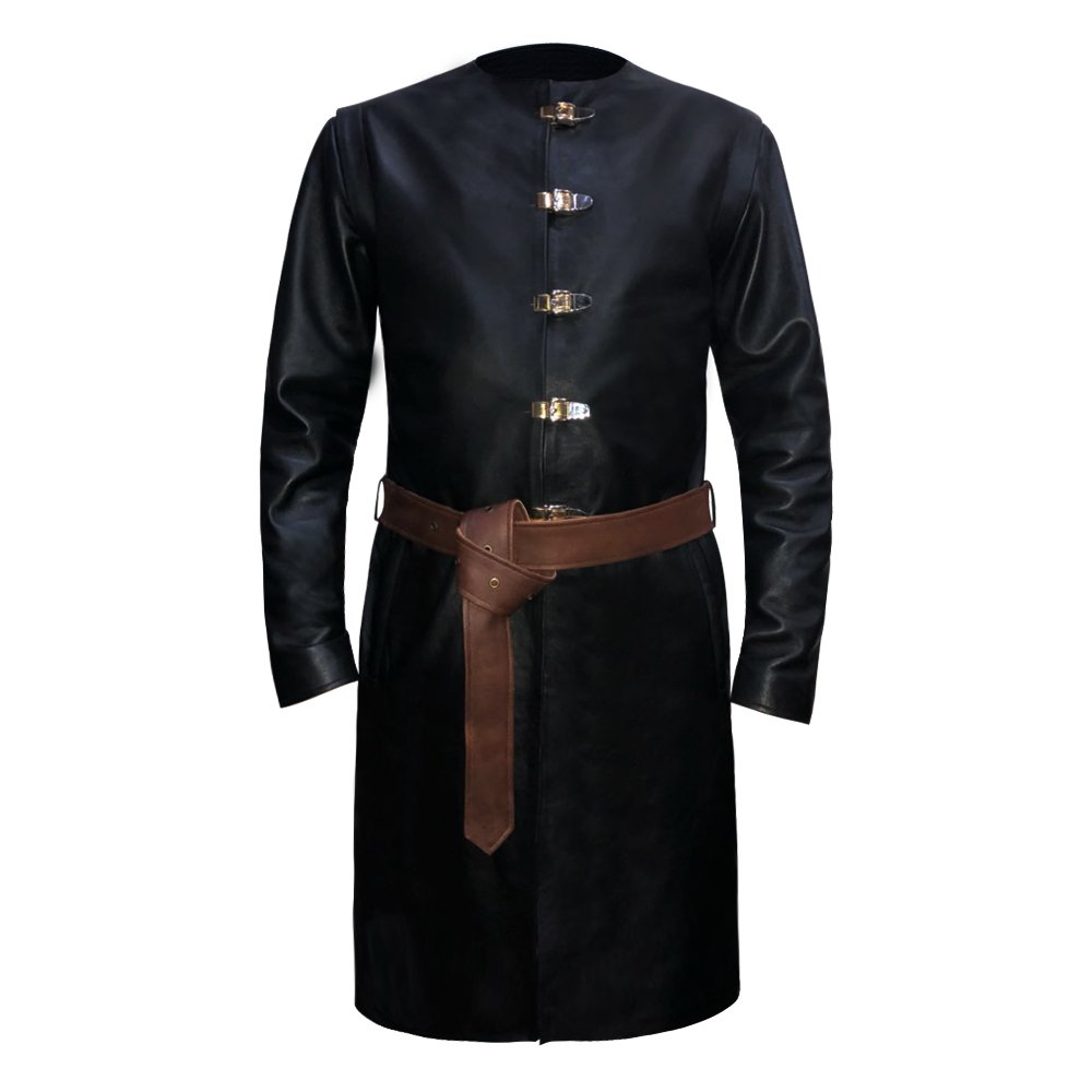 Game of Thrones Jaime Lannister Genuine Leather Coat - Official Season 7 Replica - Perfect for Cosplay, Halloween Costumes & Medieval Themed Parties
