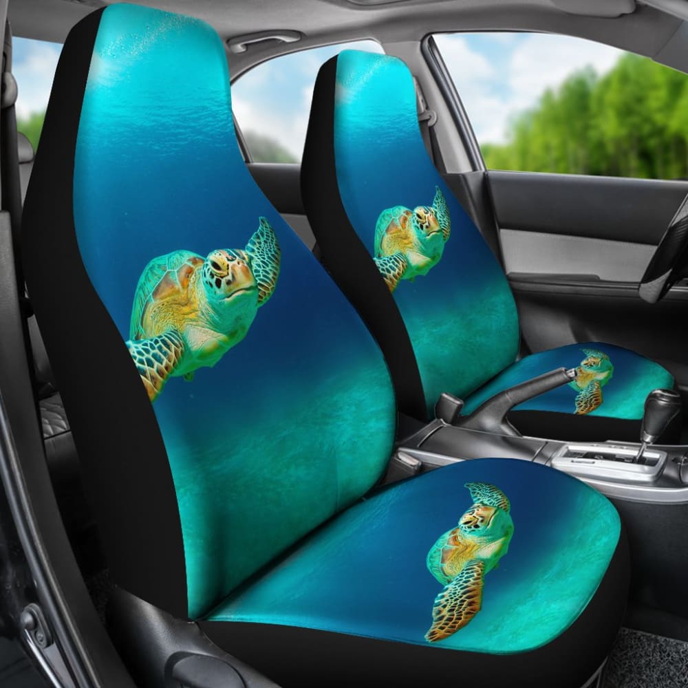 Premium Blue Sea Turtle Car Seat Covers - Waterproof & Universal Fit for Cars, SUVs, Trucks | Perfect for Beach Trips, Summer Adventures & Marine Lovers