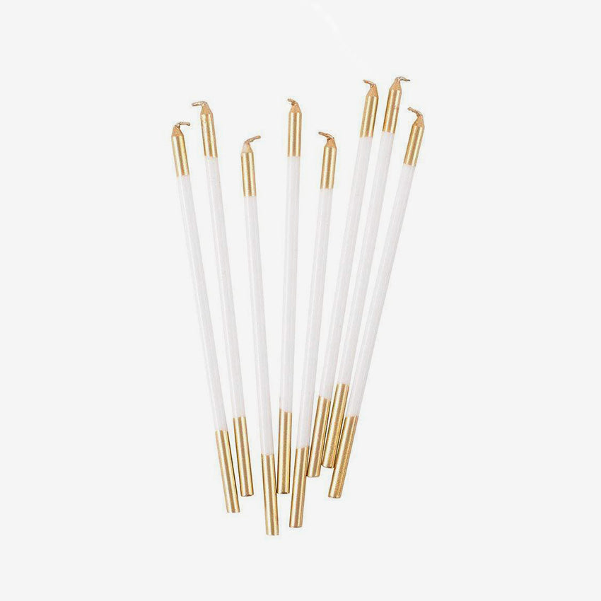 Elegant Birthday Slim Candles by Caspari - Perfect for Cakes, Cupcakes & Party Decorations