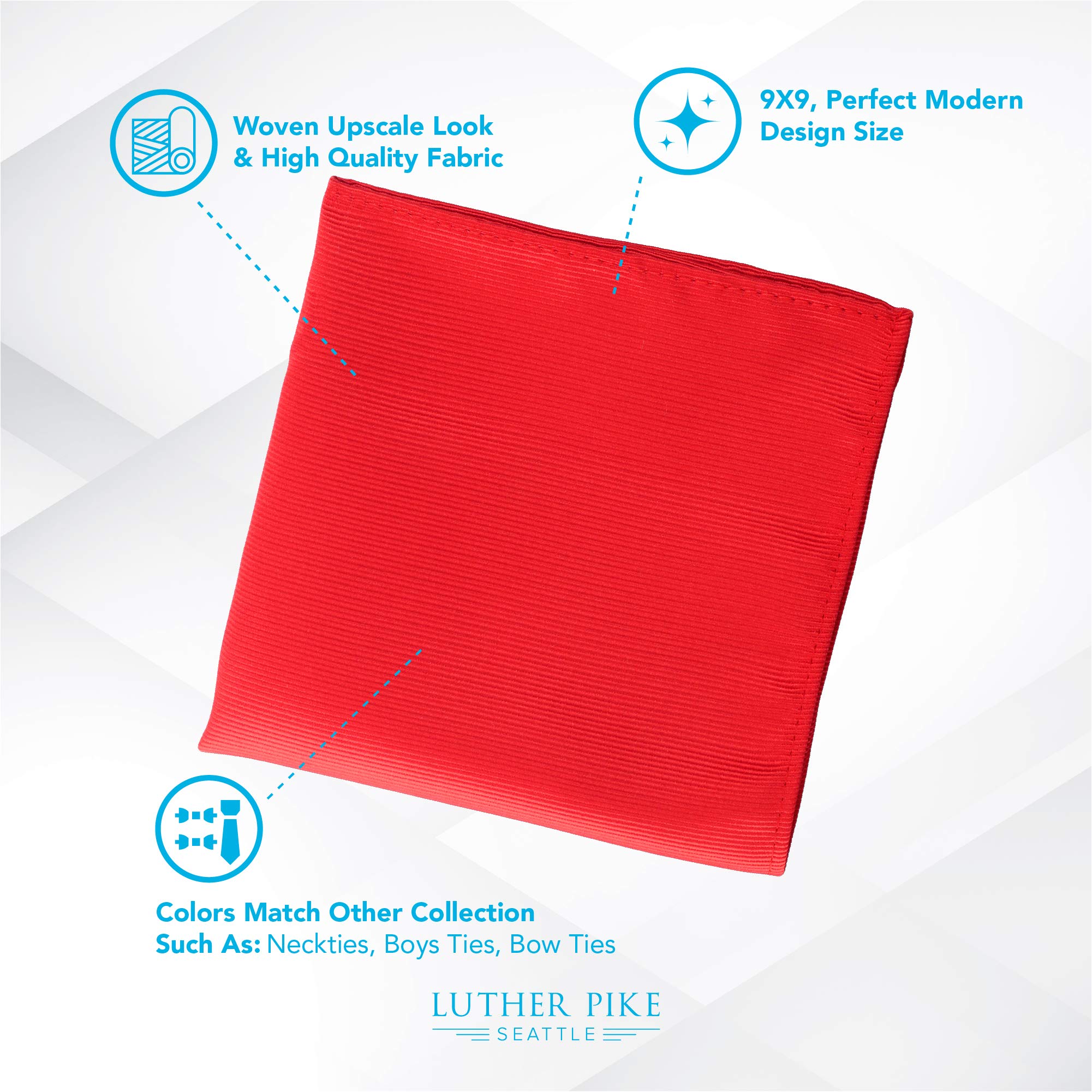 Luther Pike Men's Pocket Squares & Hankies - Premium Silk Pocket Squares for Men & Boys | Perfect for Weddings, Business Meetings & Formal Events