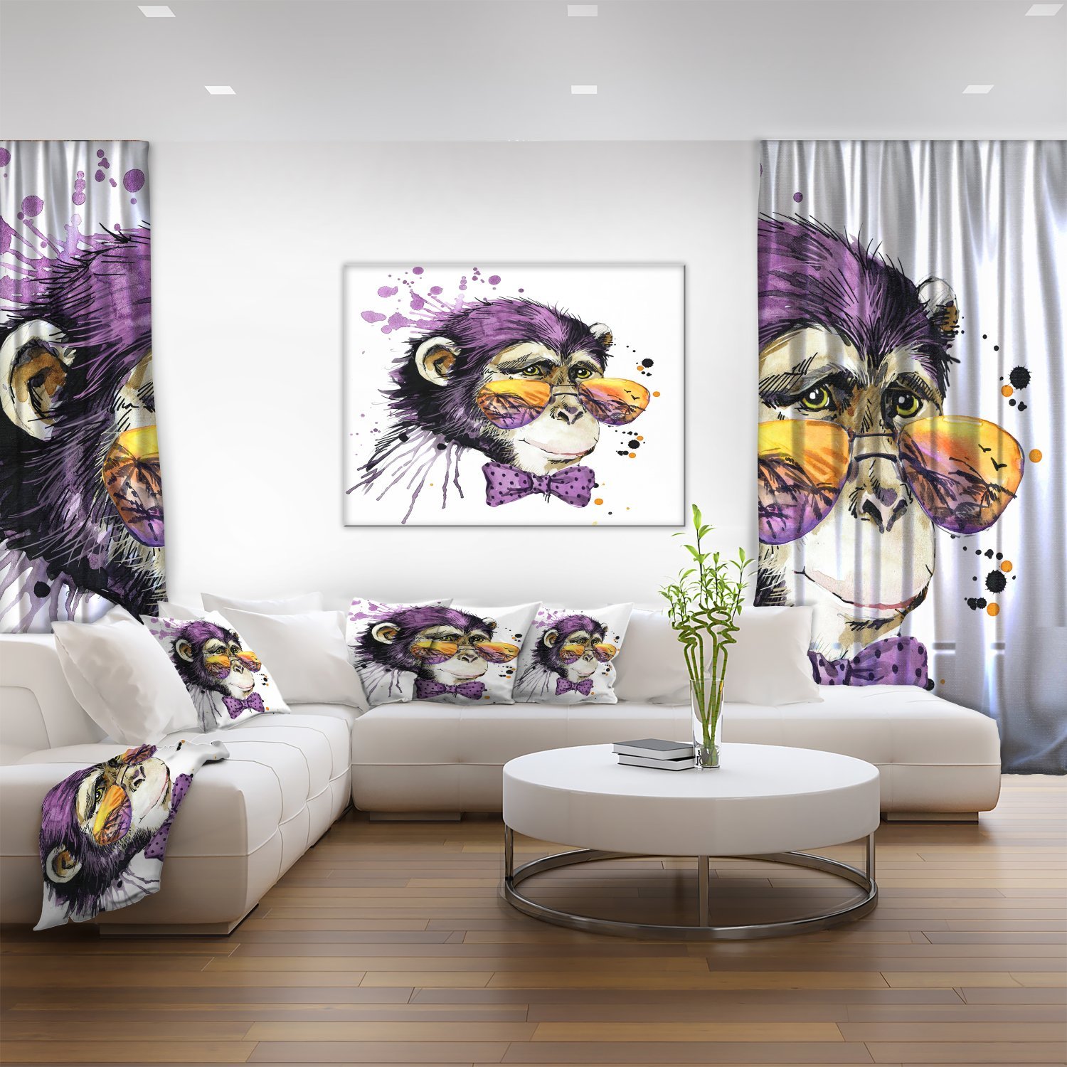 Fun Cool Monkey Animal Art Painting for Kids - Creative Wall Decor for Children's Room & Playroom
