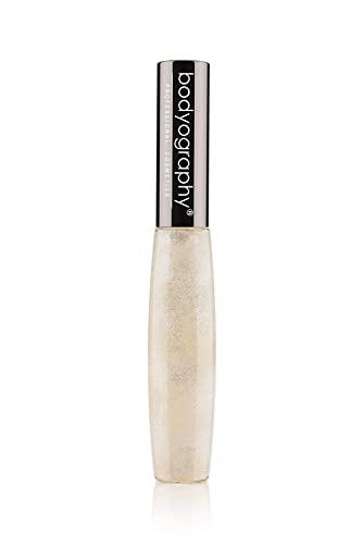 Bodyography Moisturizing Non-Sticky Lip Gloss with Aloe Vera - Shine, Clear with Silver Glitter Shimmer | Hydrating & Glossy Finish for Day & Night Wear