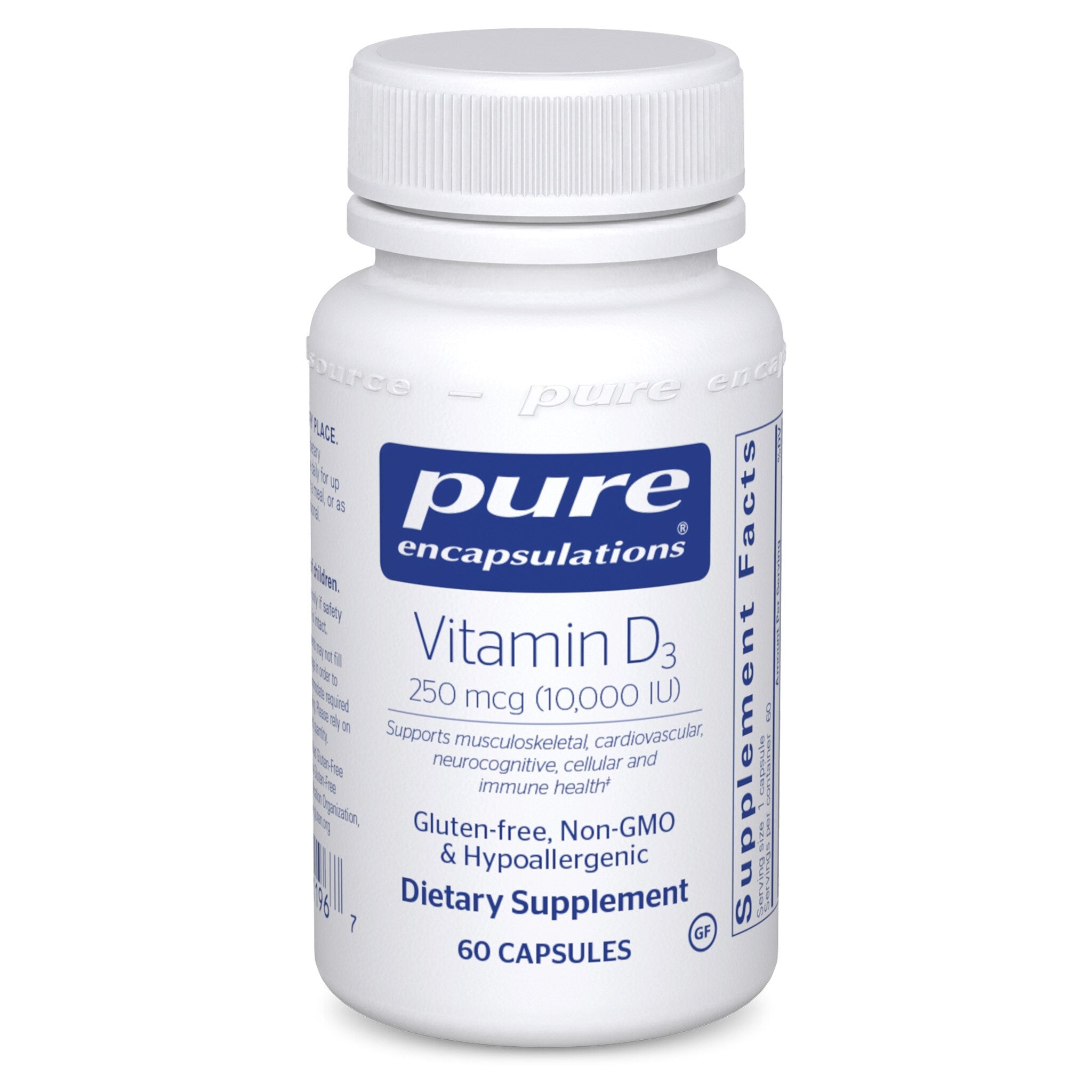 Pure Encapsulations Vitamin D3 250 mcg (10,000 IU) - High Potency Vitamin D Supplement for Immune Support & Bone Health - Ideal for Daily Wellness & Seasonal Immune Boosting