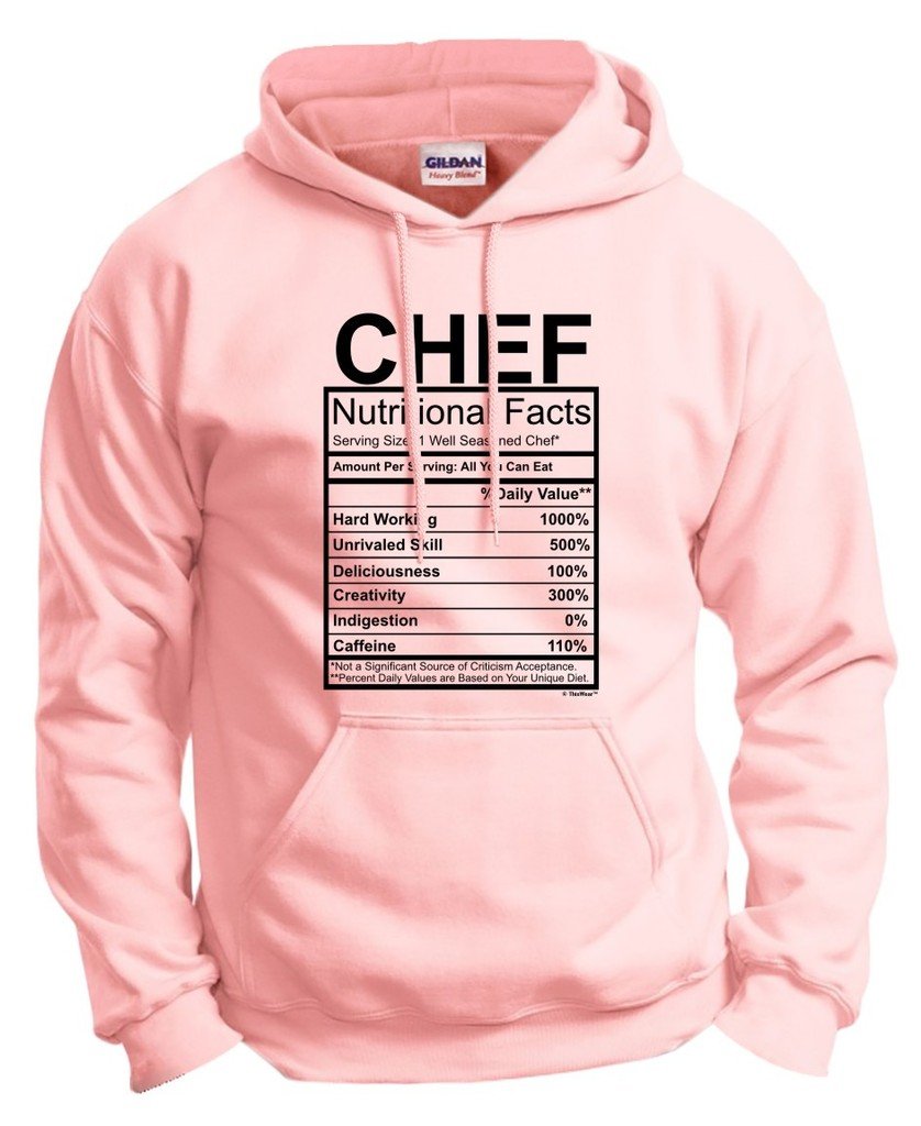 ThisWear Funny Chef Gift Hoodie - Nutritional Facts Gag Sweatshirt for Cooking Enthusiasts | Perfect for Kitchen Pranks, Chef Appreciation & Comedy Gifts