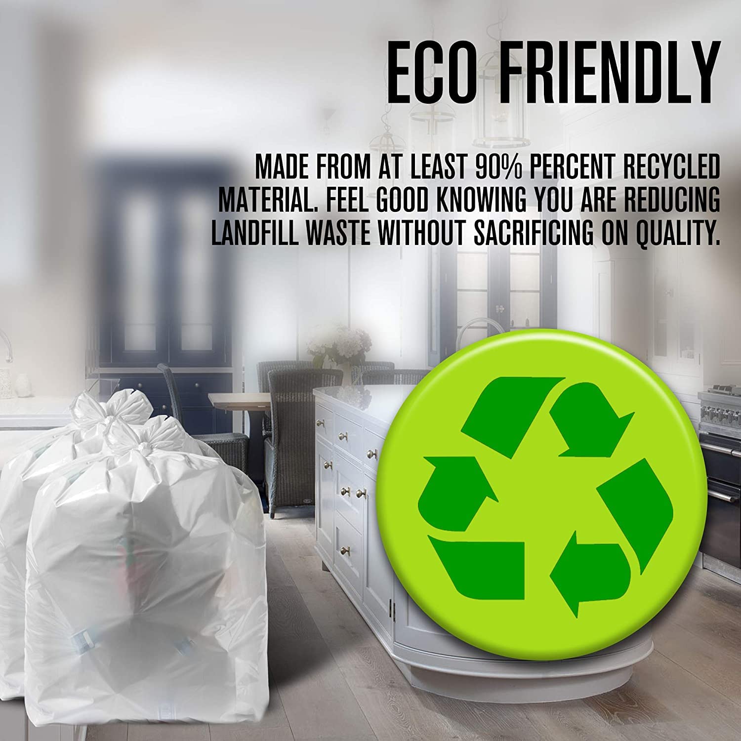 Ultrasac Heavy Duty Trash Compactor Bags - 40 Pack with Ties, 18 Gallon for 15 Inch Compactors (25