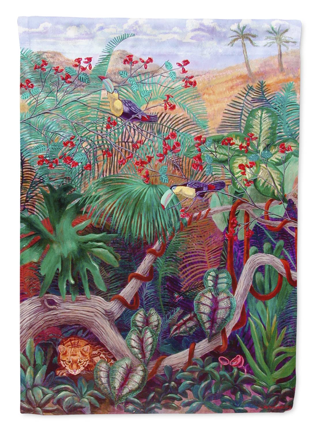 Caroline's Treasures 7144GF Colorful Toucan Garden Flag - Decorative Outdoor Yard Banner for Mailbox, Patio, Flower Beds & Garden Decor | Weather-Resistant Multicolor Bird Design for Year-Round Display
