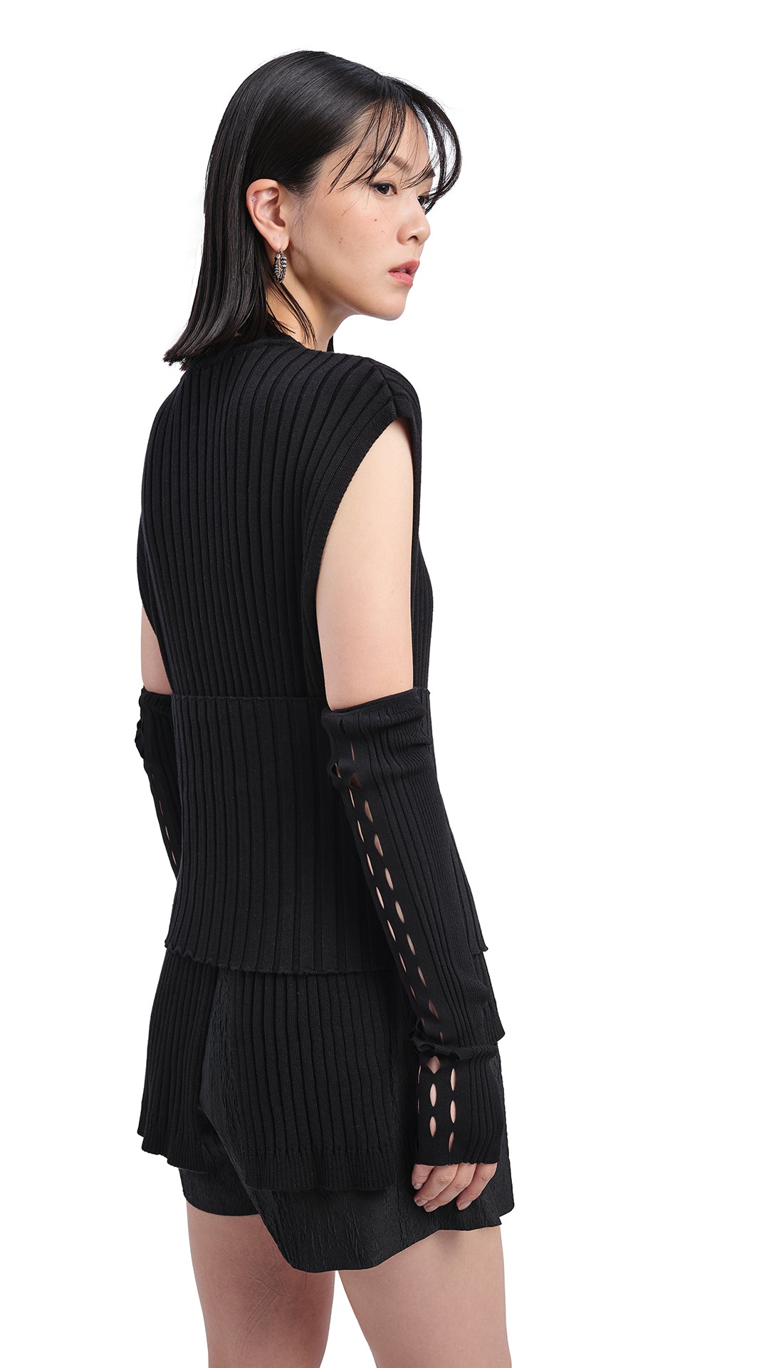Women's Round Neck Dickie with Knitted Corset - Detachable Layering Piece for Sweaters & Dresses | Perfect for Office, Date Night & Fall Fashion