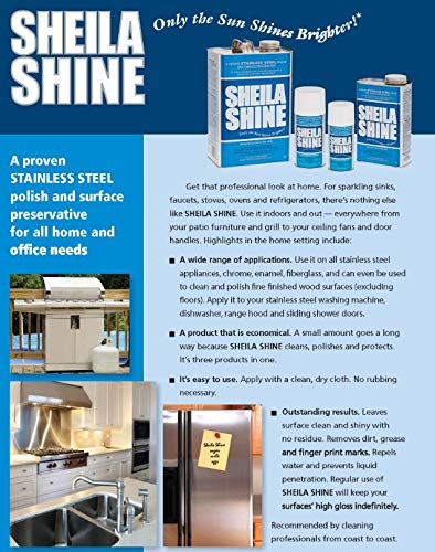Sheila Shine Stainless Steel Cleaner Spray - 3 oz Bottle | Fast Shine & Streak-Free Formula | Perfect for Appliances, Sinks & Cookware