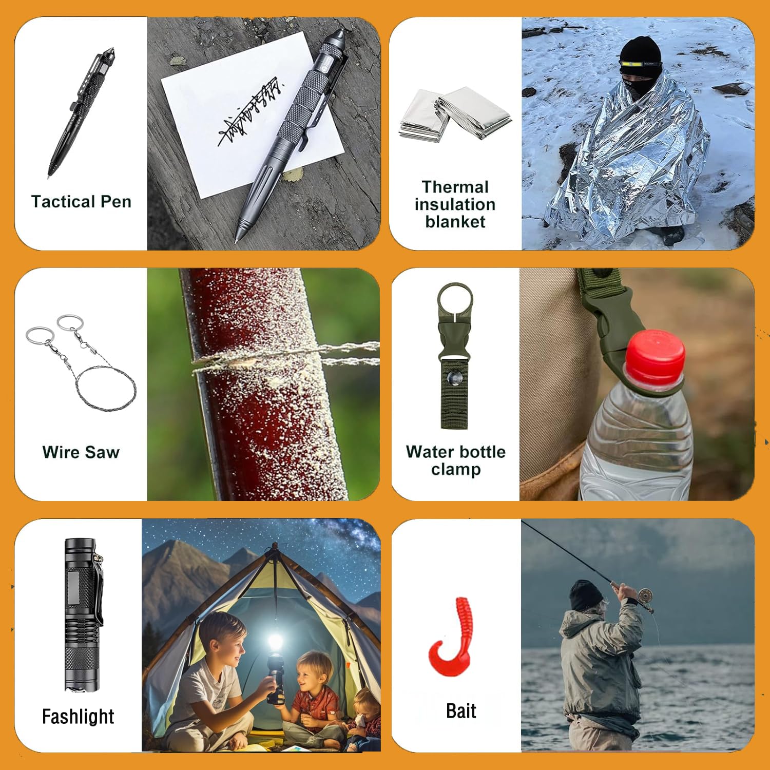 13 in 1 Survival Kit with First Aid Supplies, Emergency Blanket & Tactical Flashlight - Perfect for Camping, Hiking, Outdoor Adventures & Emergency Preparedness - Great Gift for Dad & Outdoor Enthusiasts