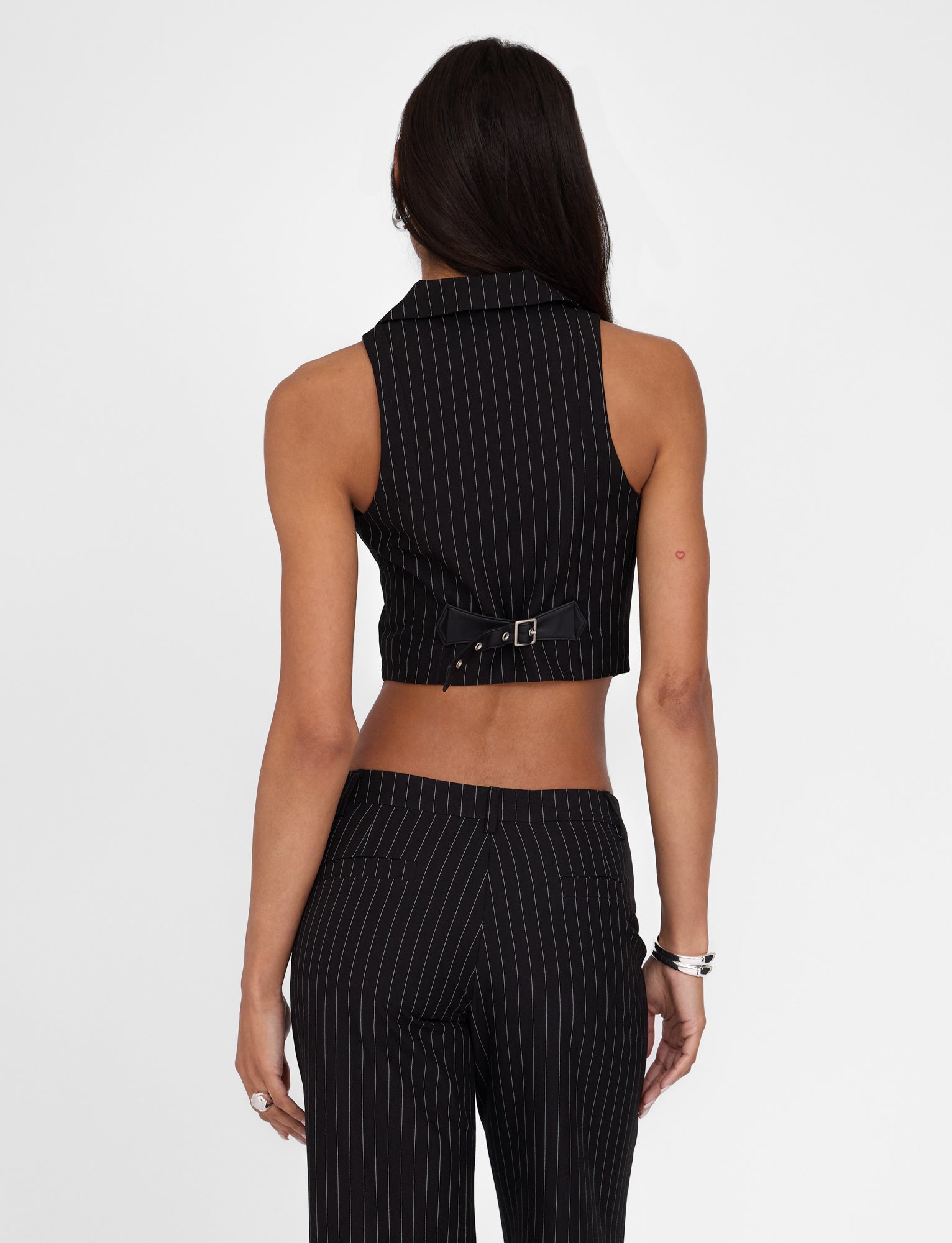 Tamara Vest for Women - Black Pinstripe Blazer Jacket for Office Wear, Business Casual & Professional Outfits