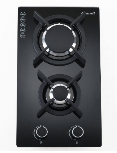 Brandt TG1432B 30cm Built-In Gas Hob with 2 Burners - Perfect for Modern Kitchens, Apartments & Small Spaces