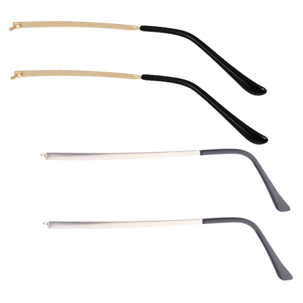 HAPINARY 2 Pairs Metal Glasses Arm Replacement with Screwdriver - Durable Eyeglass Legs for Sunglasses & Eyewear Repair - Perfect for Broken Frames, DIY Fixes, and Spare Parts