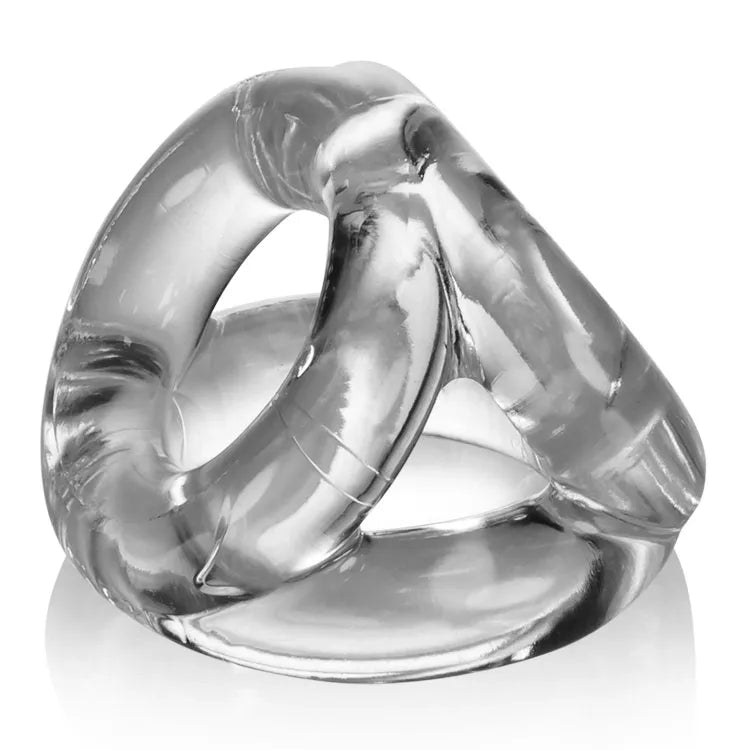 Oxballs Tri Sport Cock Ring - Clear Silicone Stretchy Penis Ring for Enhanced Erections & Pleasure - Perfect for Couples Play, Solo Use & BDSM Scenes