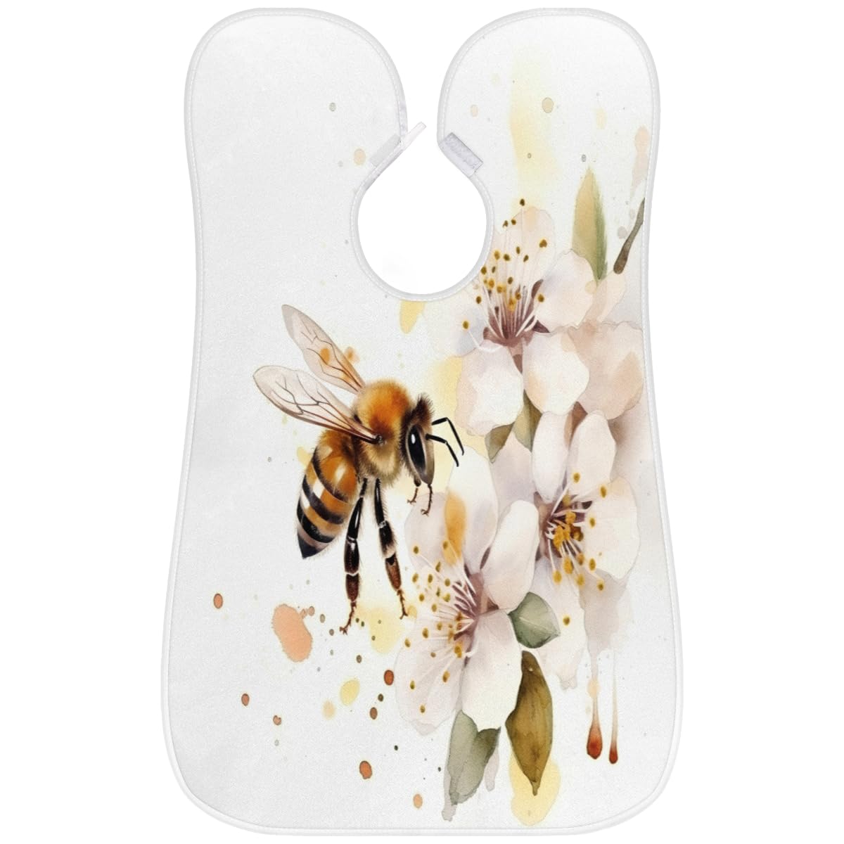 Waterproof Beard Shaving Bib for Men & Women - Honey Bee Design Hair Dye Apron, Makeup Cape & Barber Accessory - Sink Hair Catcher for Beard Trimming, Haircut & Salon Use - Perfect Gift for Barbers & Stylists (Great for Home Grooming, Salon Services & DIY Hair Coloring)