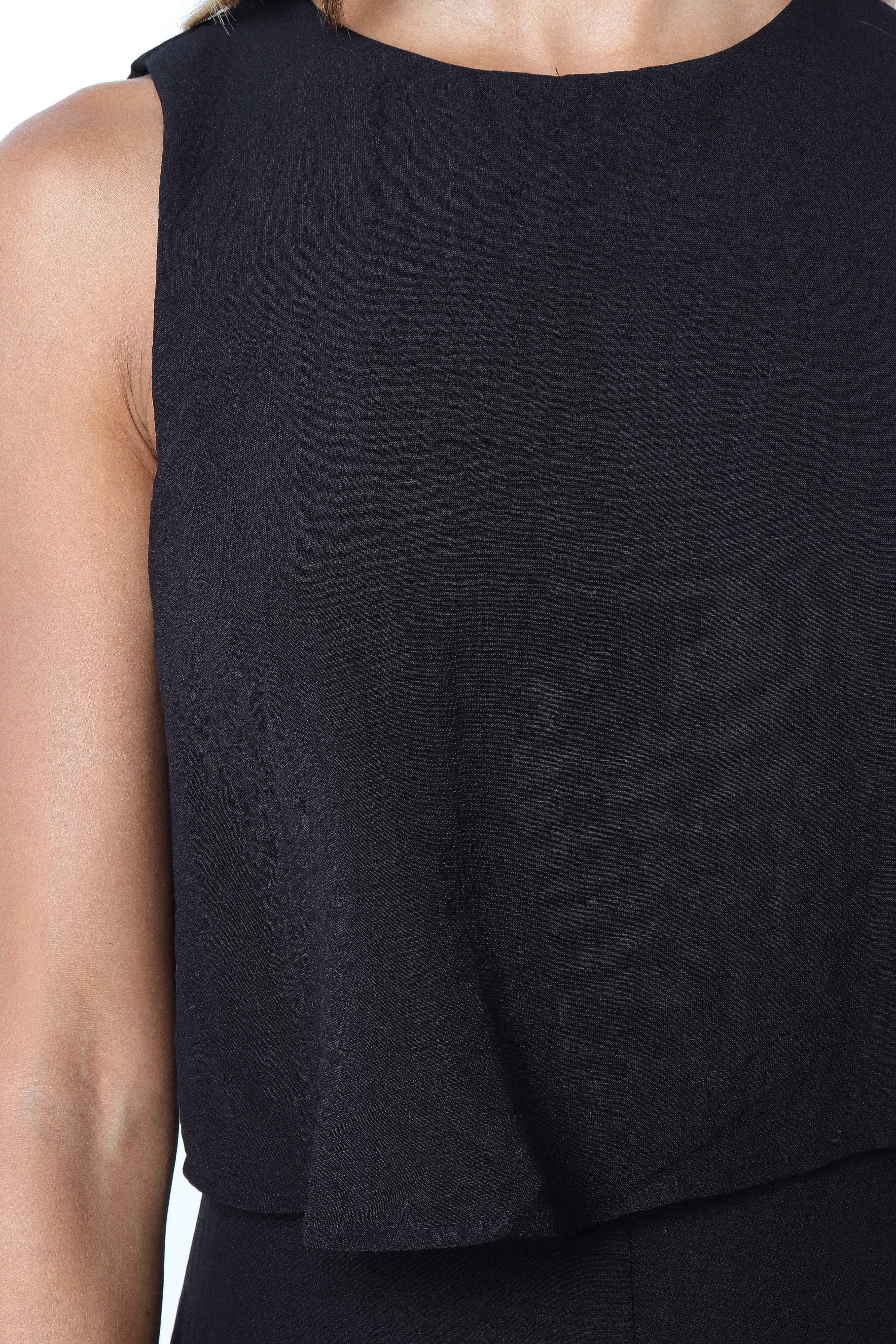 Women's Black Jumpsuit - Stylish & Comfortable One-Piece Outfit for Casual Wear, Work, or Evening Events