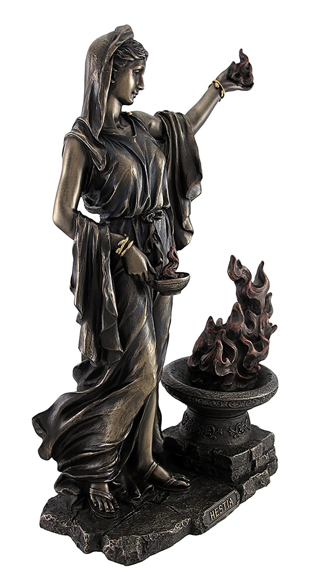 Veronese Design 11 Inch Hestia Greek Goddess Statue - Bronze Finish Cast Resin Sculpture for Home & Office Decor | Perfect for Bookshelf, Mantel, or Gift Giving
