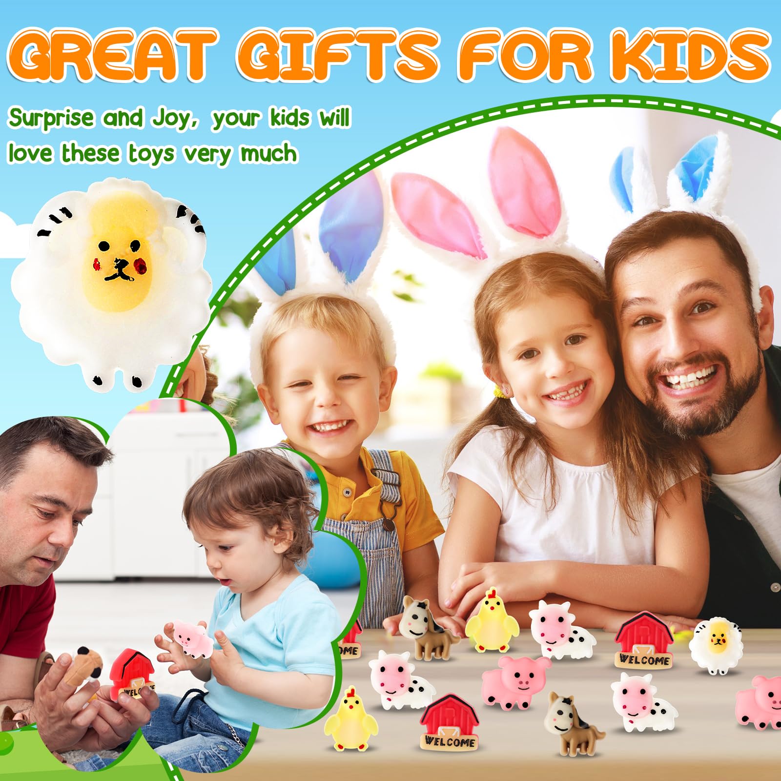 Hanaive 50PCS Farm Animal Toys for Kids - Party Favors & Classroom Prizes for School Events