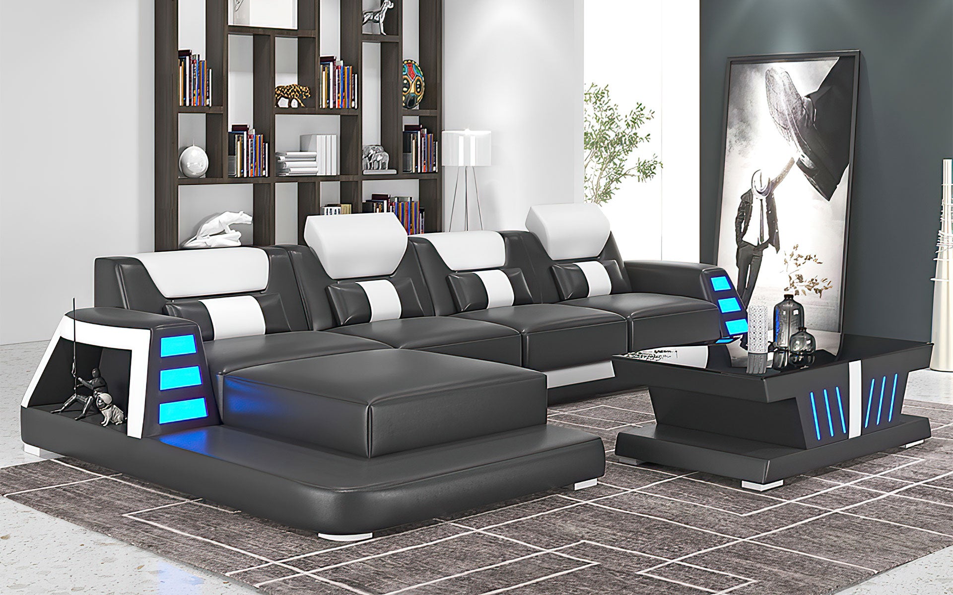 Ozzy Small Modern Leather Sectional Sofa - 3-Piece L-Shaped Couch with Chaise for Living Room, Apartment & Office - Soft Genuine Leather, Sturdy Wooden Frame, Comfortable Seating for Family & Guests