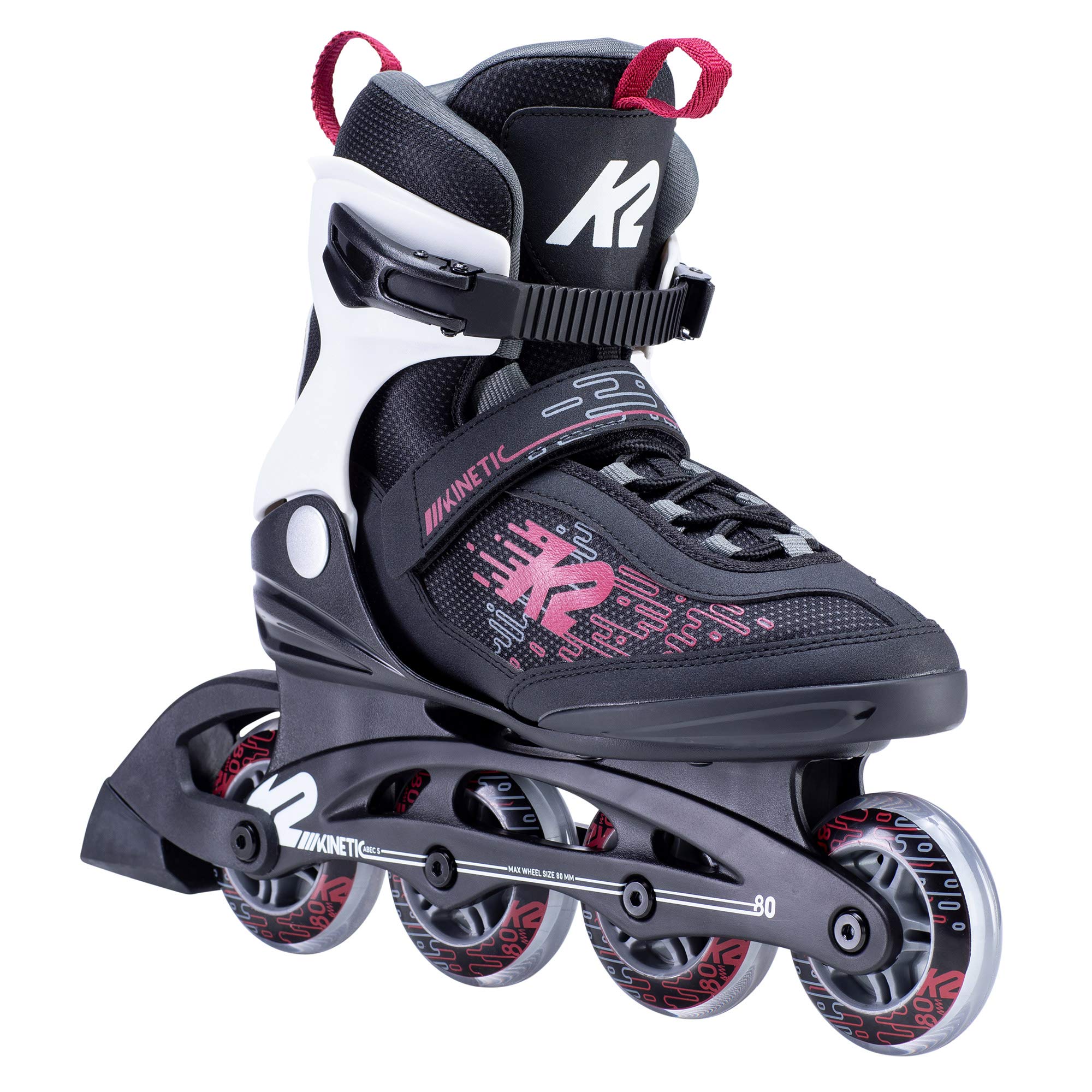 K2 Kinetic 80 Women's Inline Skates - Breathable Comfortable Soft Boot Roller Skates for Adult Women | Perfect for Outdoor Fitness, Recreation & Rollerblading