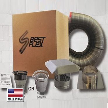 ComfortBilt HP22i Pellet Stove Insert - 3 Inch Flexible Piping Kit with TEE for Efficient Home Heating | Perfect for Fireplace Inserts & Winter Warmth