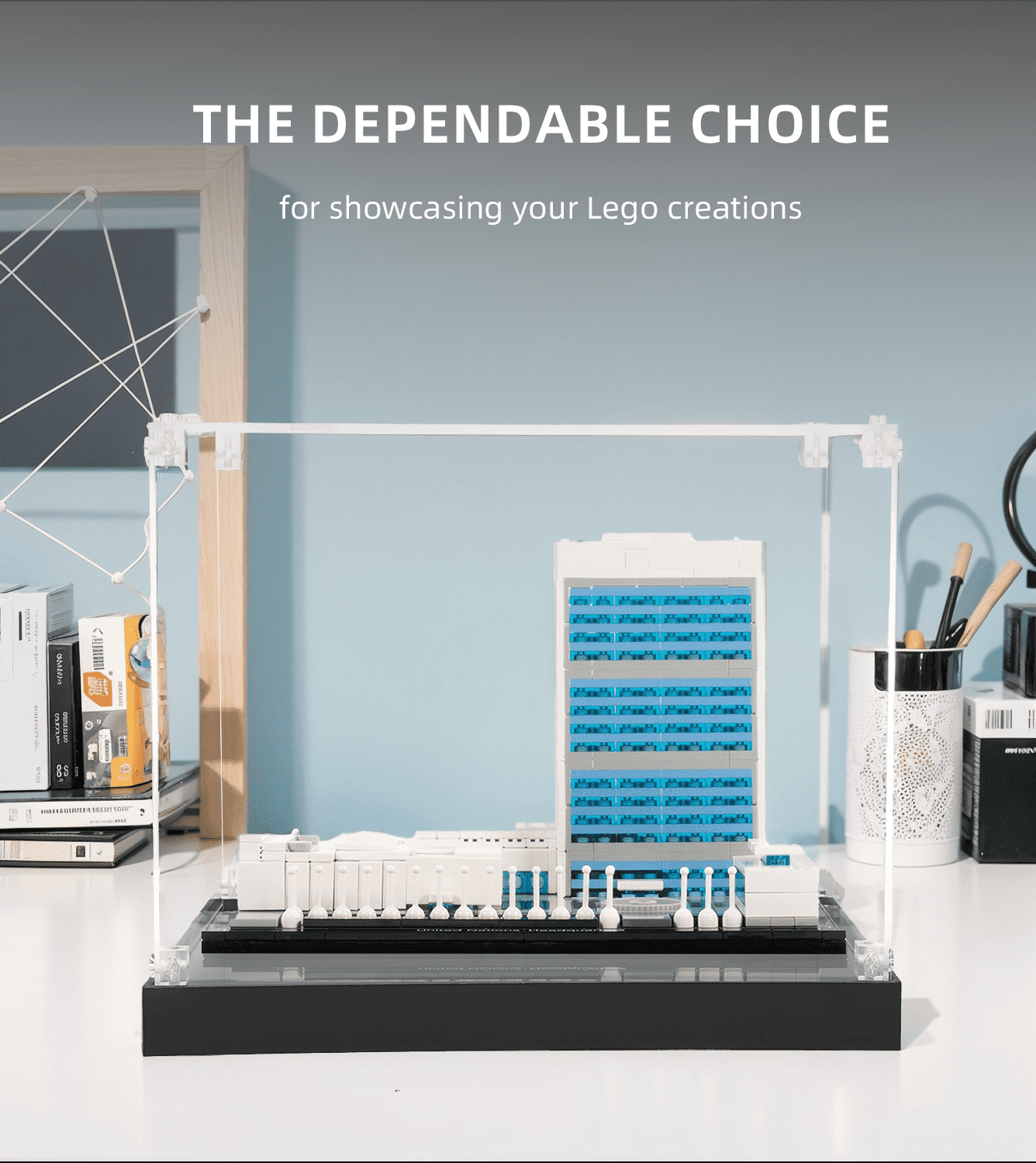 LEGO Architecture United Nations Headquarters 21018 Display Case - Clear Acrylic Showcase for LEGO Sets - Perfect for Home Decor, Office Display & Collector's Showcase