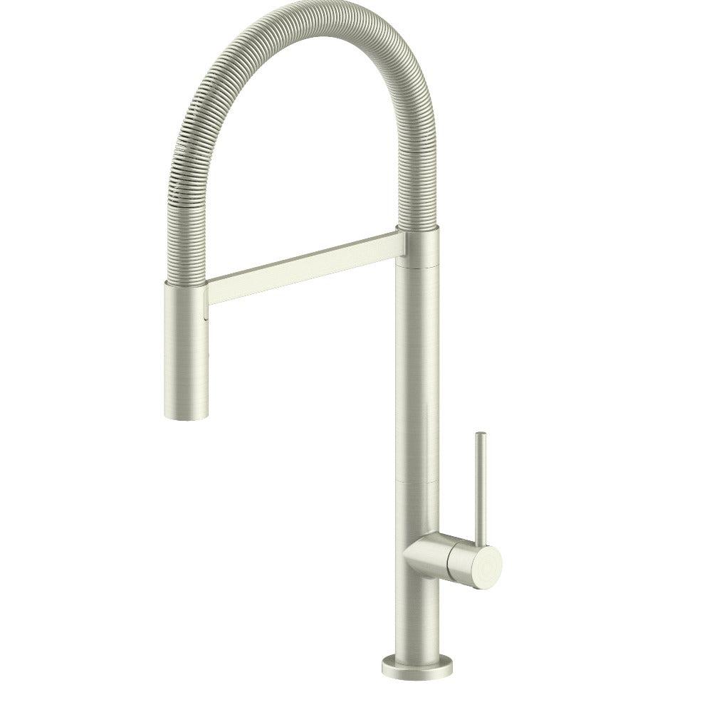 ZLINE Incline Pull Down Single Handle Kitchen Faucet in Brushed Nickel - High Arc Modern Design for Easy Dishwashing & Food Prep, Perfect for Farmhouse & Contemporary Kitchens
