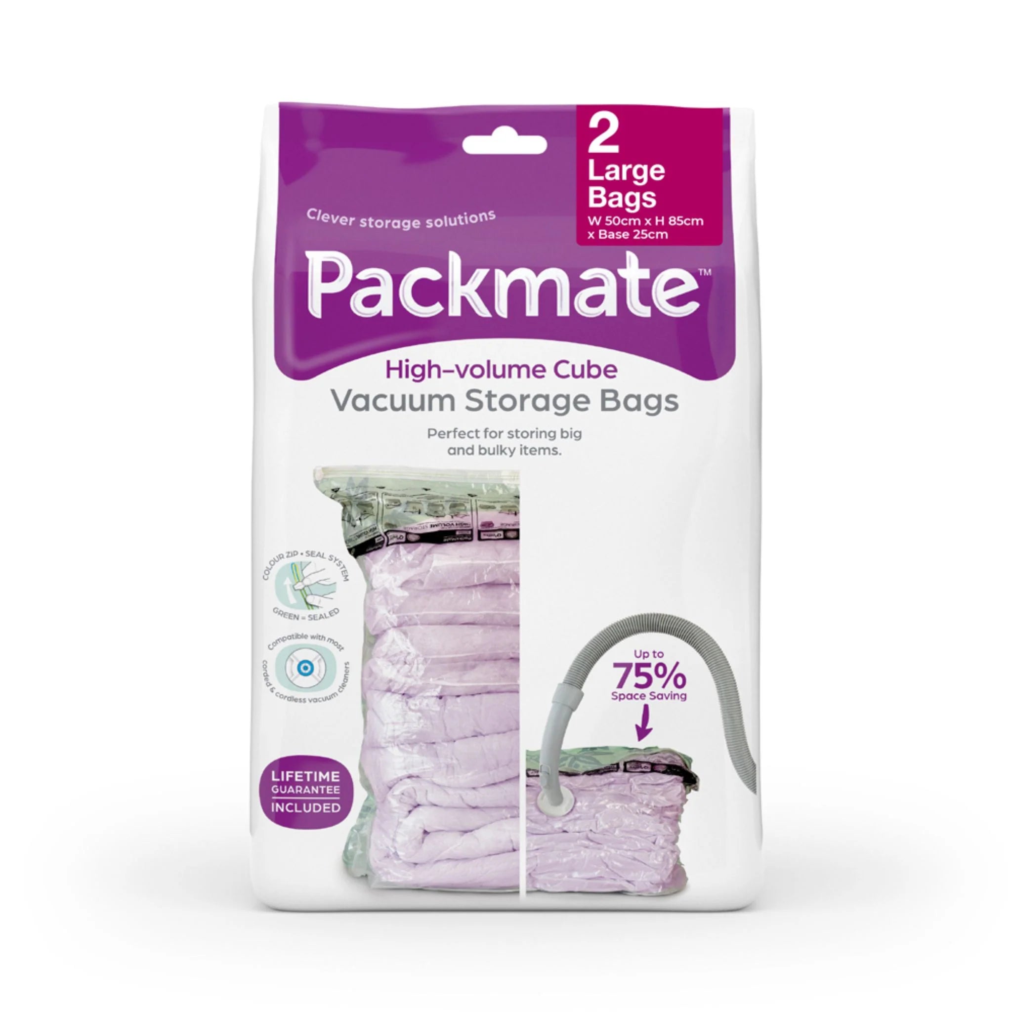 High Volume Vacuum Storage Bags - 2 Extra Large Space Saver Bags for Clothes, Blankets & Seasonal Items | Perfect for Travel, Moving & Home Organization