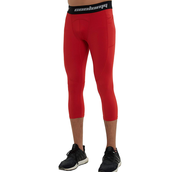 Women's Capri Leggings with Side Pockets - Stretchy Workout Yoga Pants in Red | Perfect for Gym, Running & Casual Wear