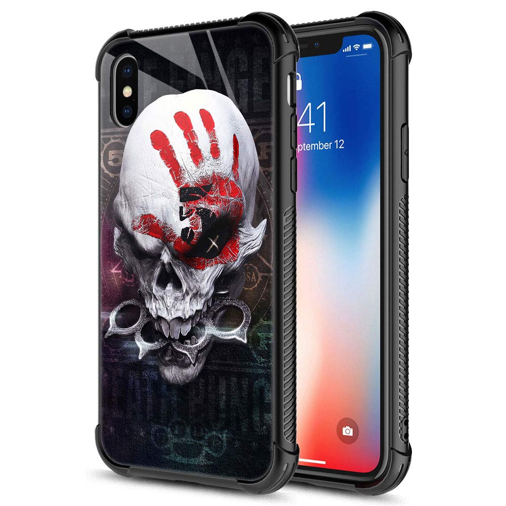 CARLOCA iPhone X/XS Case 5.8-inch - Shockproof Anti-Scratch Phone Cover with Red Palm & Skull Design for Men & Boys | Perfect for Outdoor Activities, Travel & Daily Protection