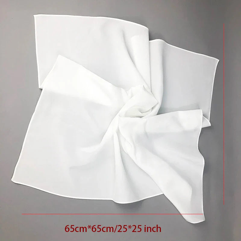 2020 New Women's Silk Scarf - Square Neck Shawl, White Solid Bandana, Hair Band & Kerchief for DIY Painting - Perfect for Fashion Accessories, Gift Giving & Artistic Projects