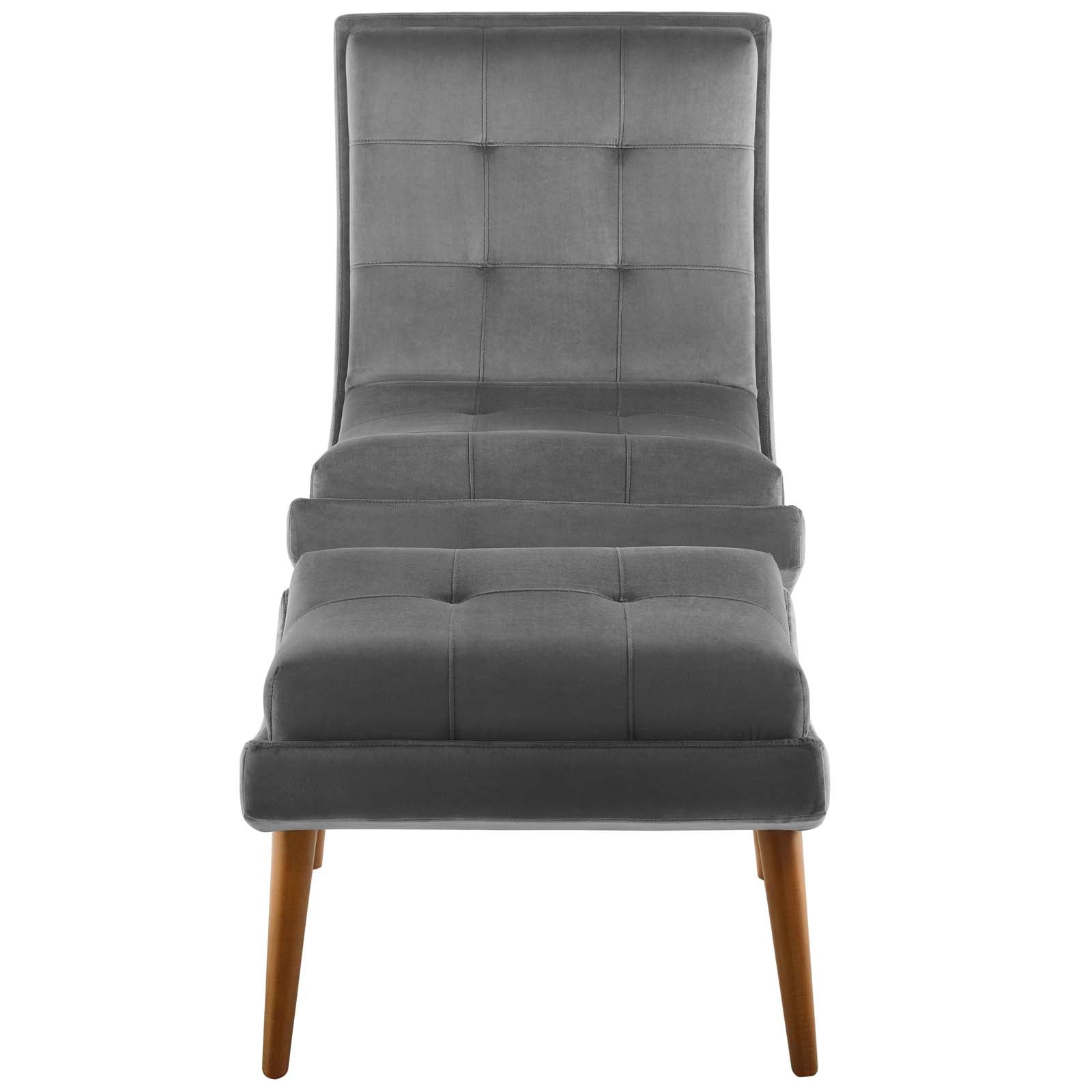 Luxury Velvet Lounge Chair and Ottoman Set - Upholstered Performance Fabric for Living Room, Bedroom & Office - Comfortable Modern Accent Seating for Relaxation & Style